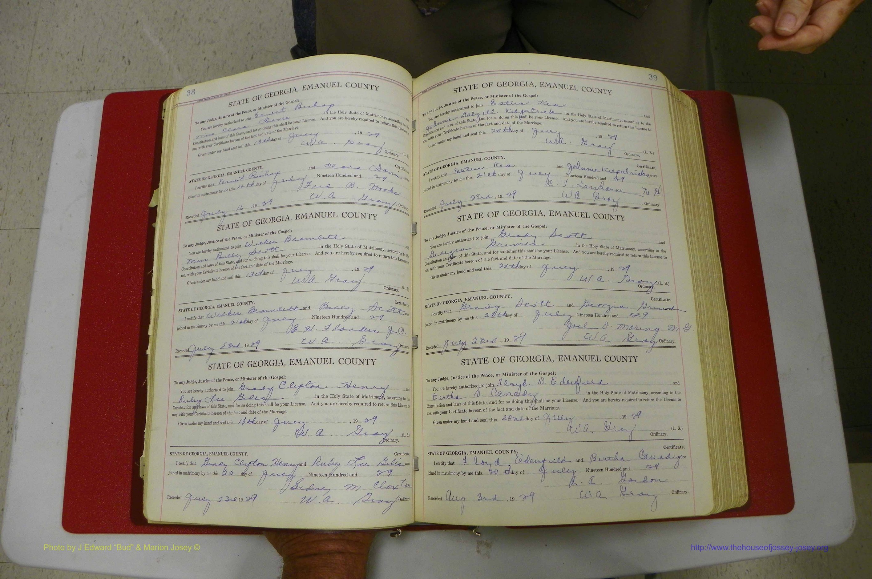 Emanuel Co, GA, Marriages Book G, 1928 - 1940, White, P 038-039.JPG