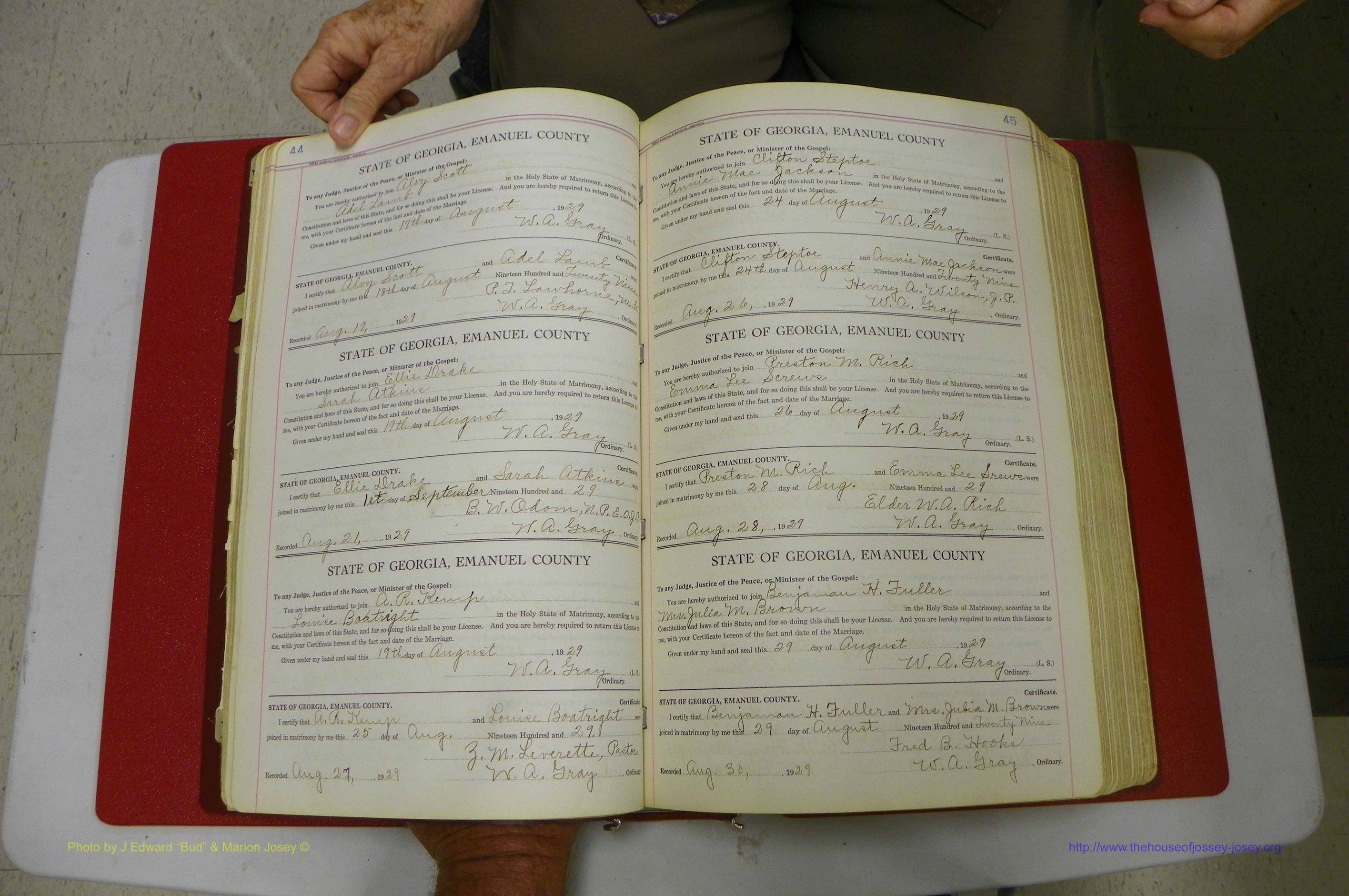 Emanuel Co, GA, Marriages Book G, 1928 - 1940, White, P 044-045.JPG