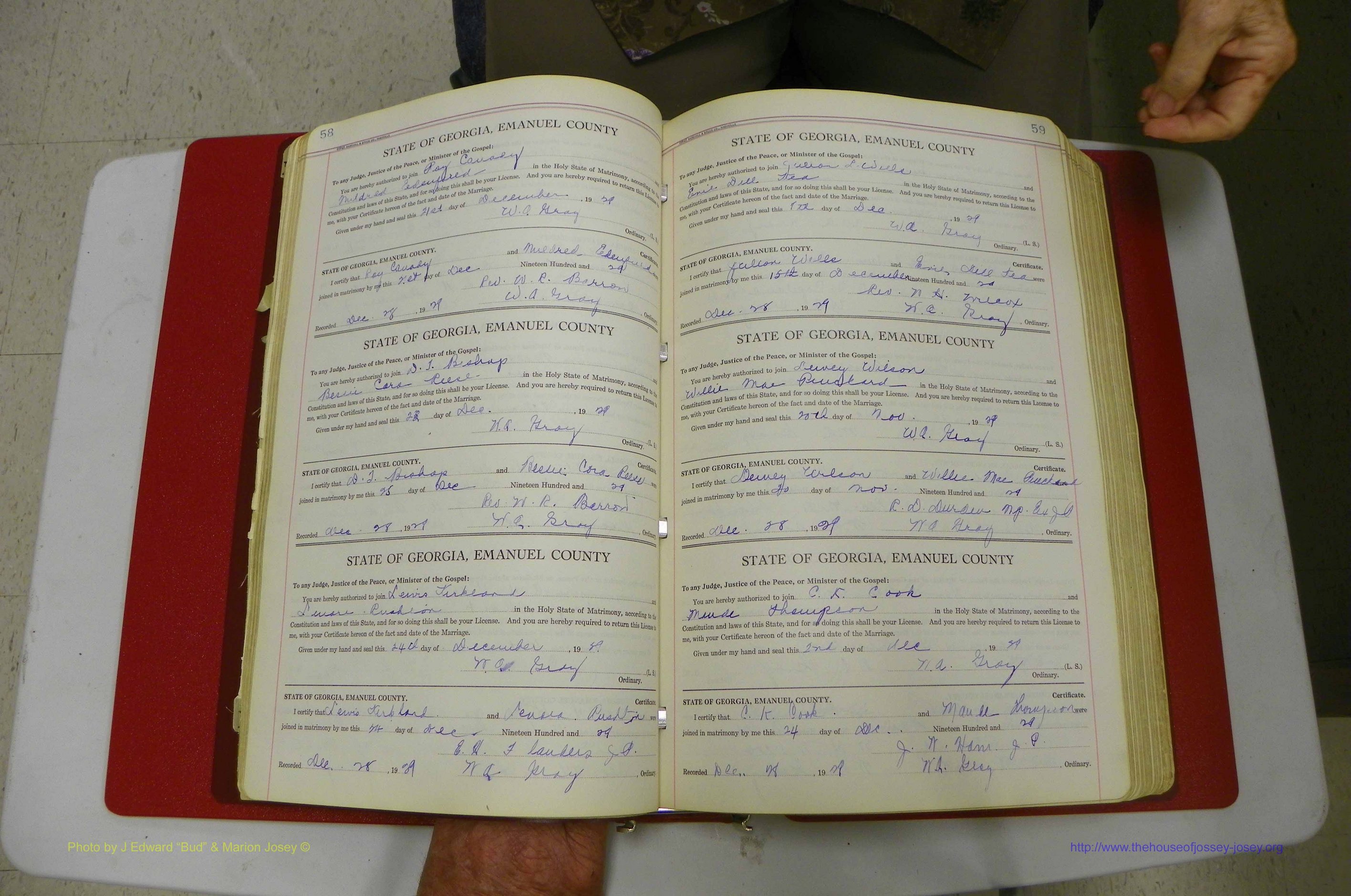 Emanuel Co, GA, Marriages Book G, 1928 - 1940, White, P 058-059.JPG