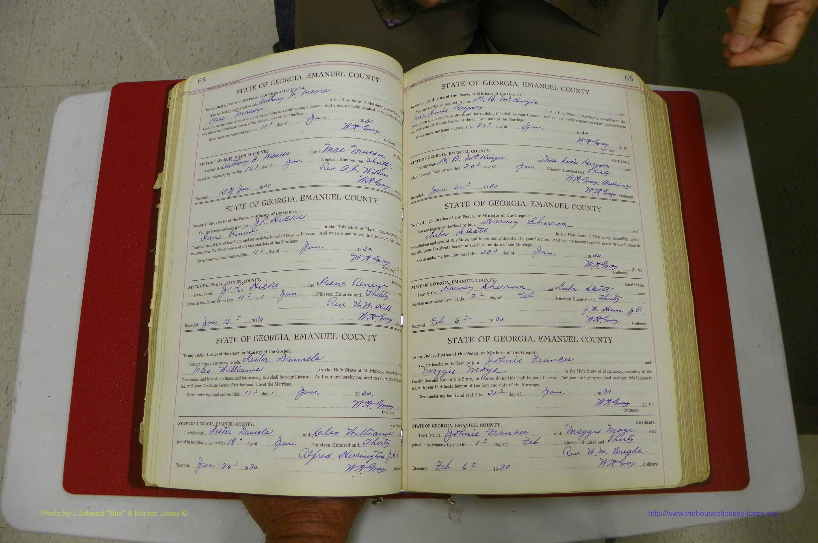 Emanuel Co, GA, Marriages Book G, 1928 - 1940, White, P 064-065.JPG