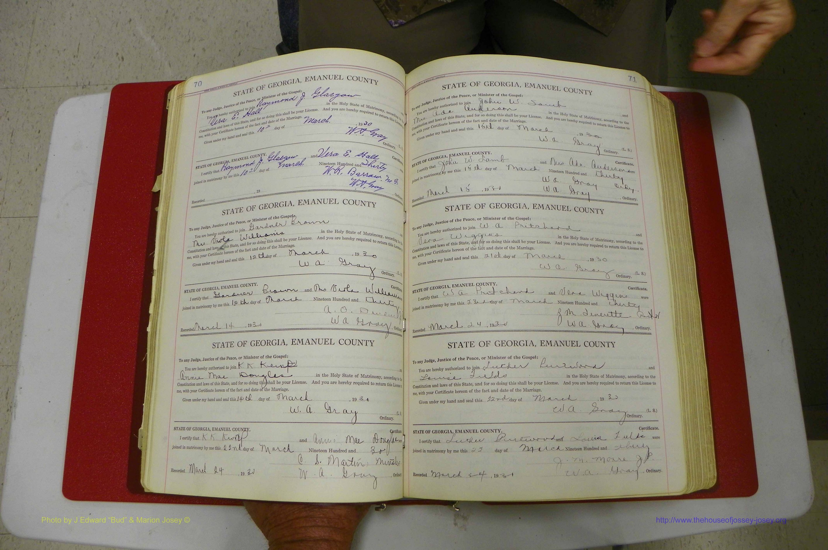 Emanuel Co, GA, Marriages Book G, 1928 - 1940, White, P 070-071.JPG