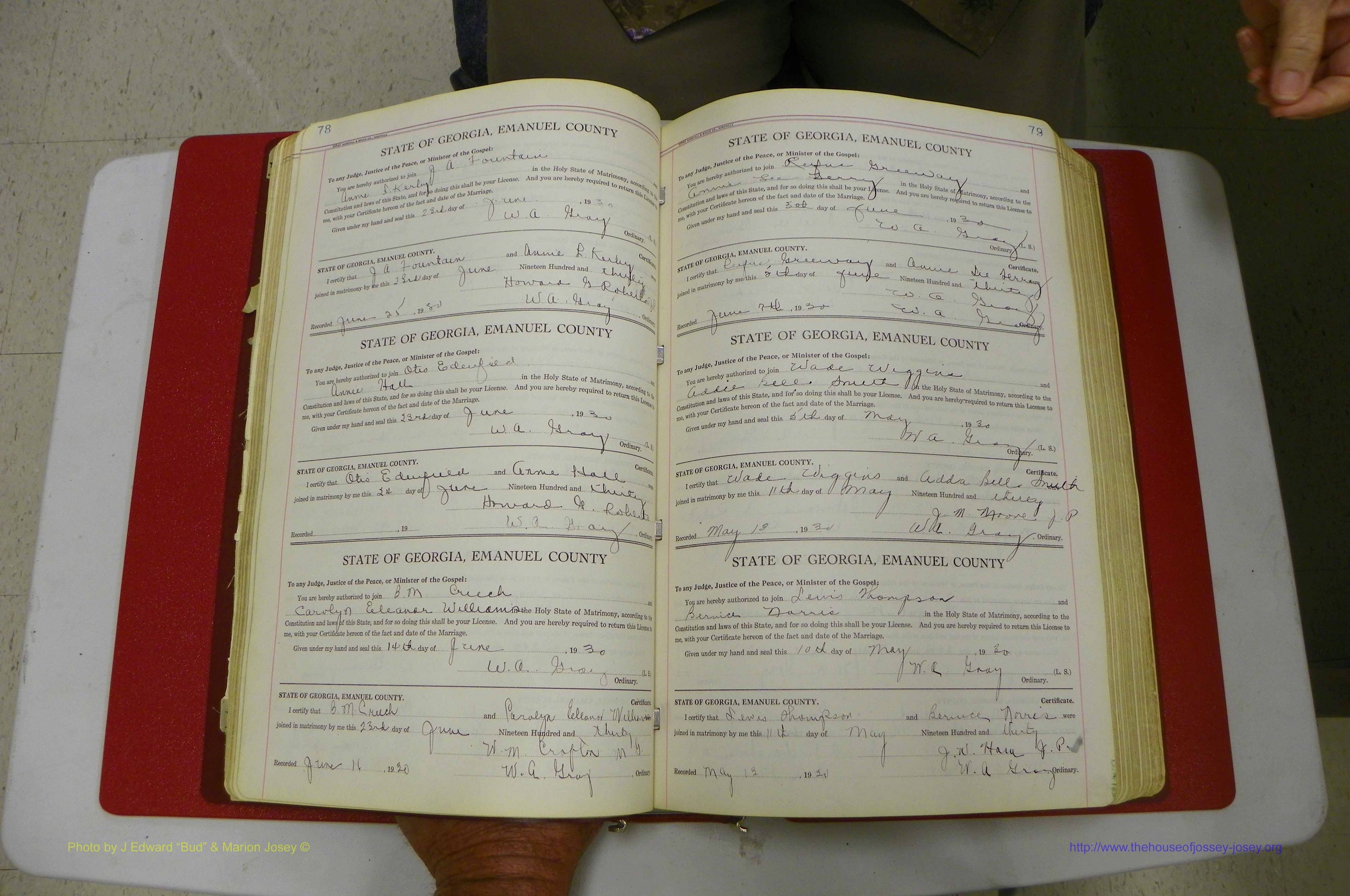 Emanuel Co, GA, Marriages Book G, 1928 - 1940, White, P 078-079.JPG