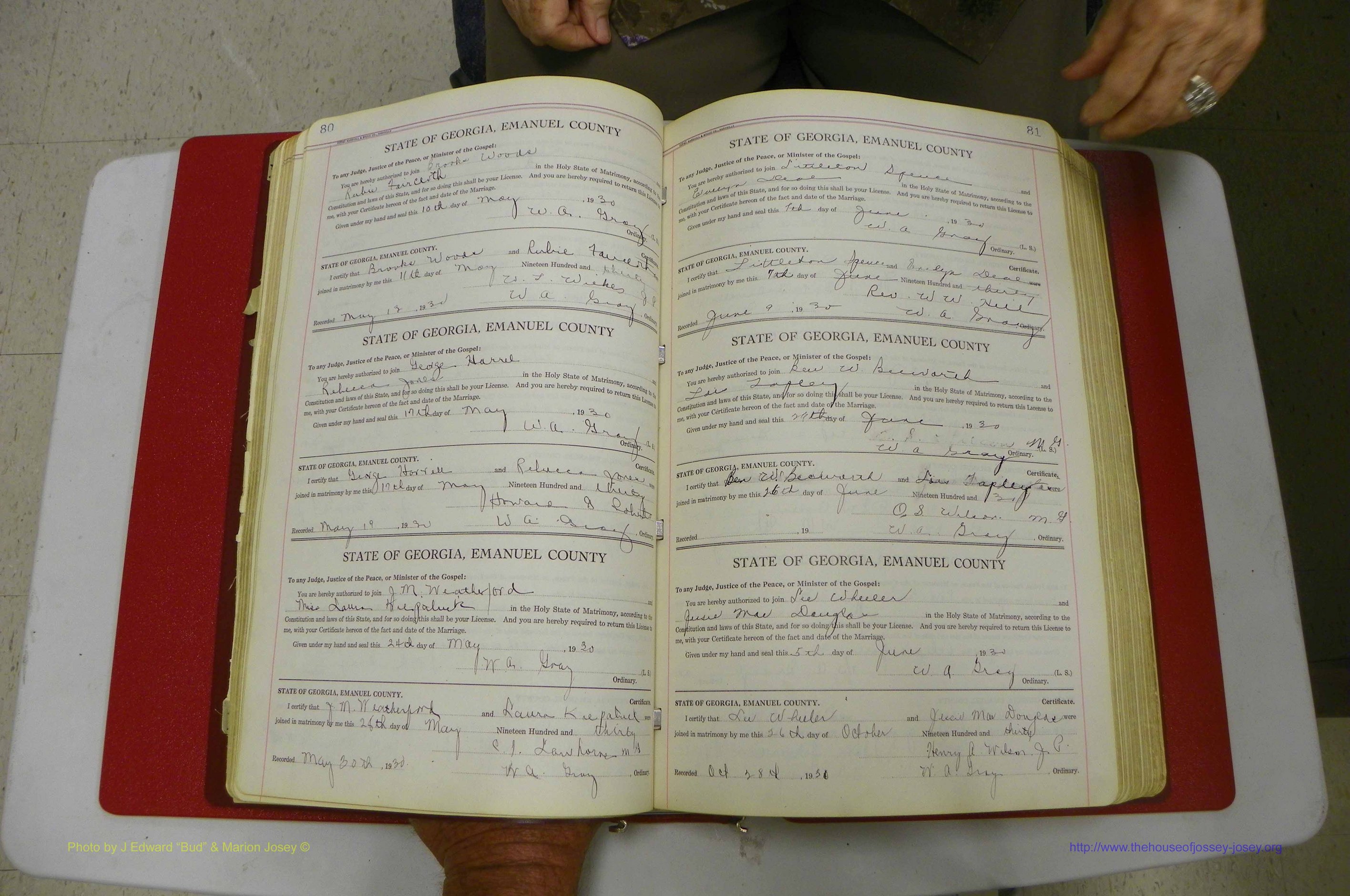 Emanuel Co, GA, Marriages Book G, 1928 - 1940, White, P 080-081.JPG