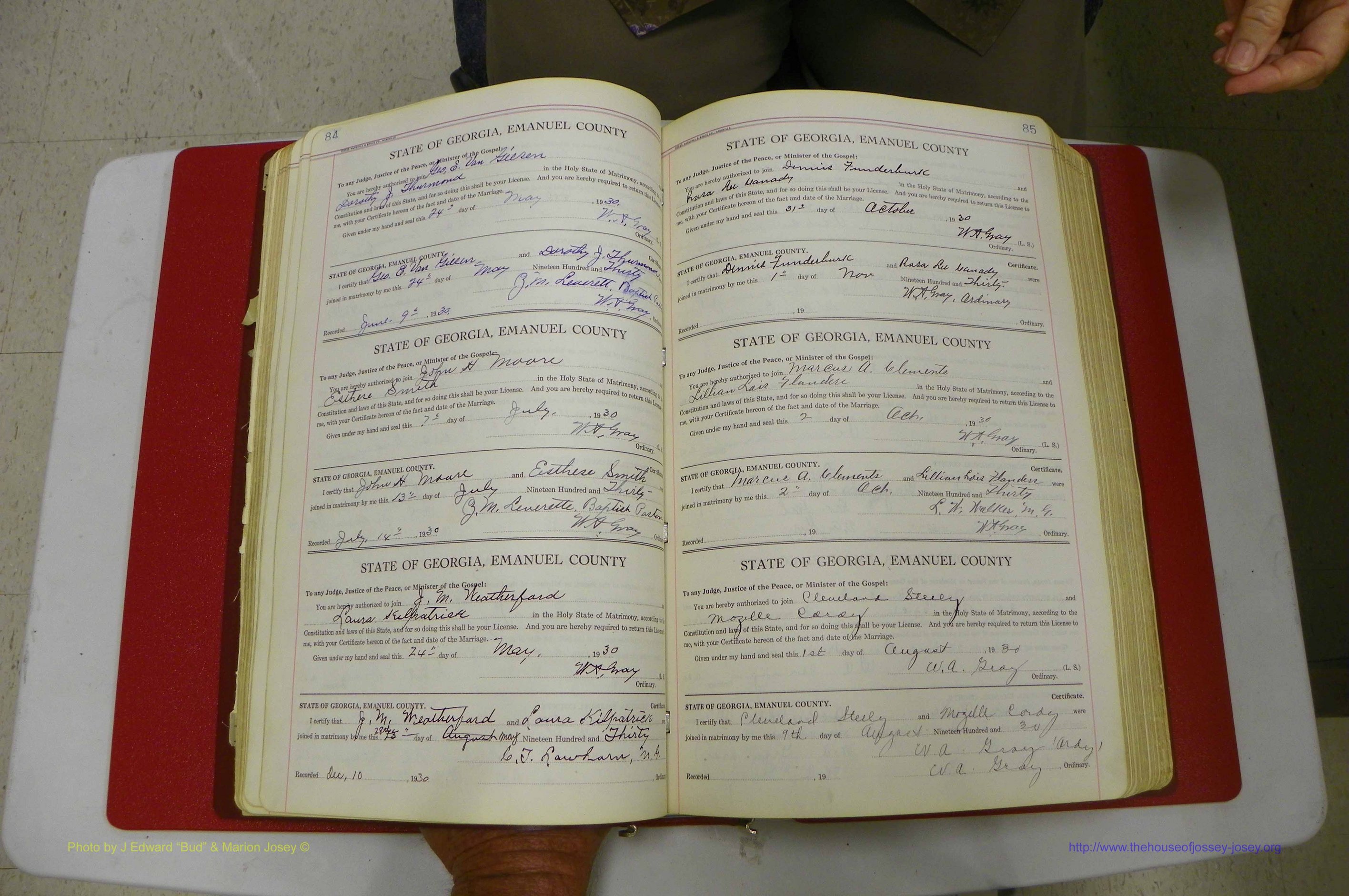 Emanuel Co, GA, Marriages Book G, 1928 - 1940, White, P 084-085.JPG