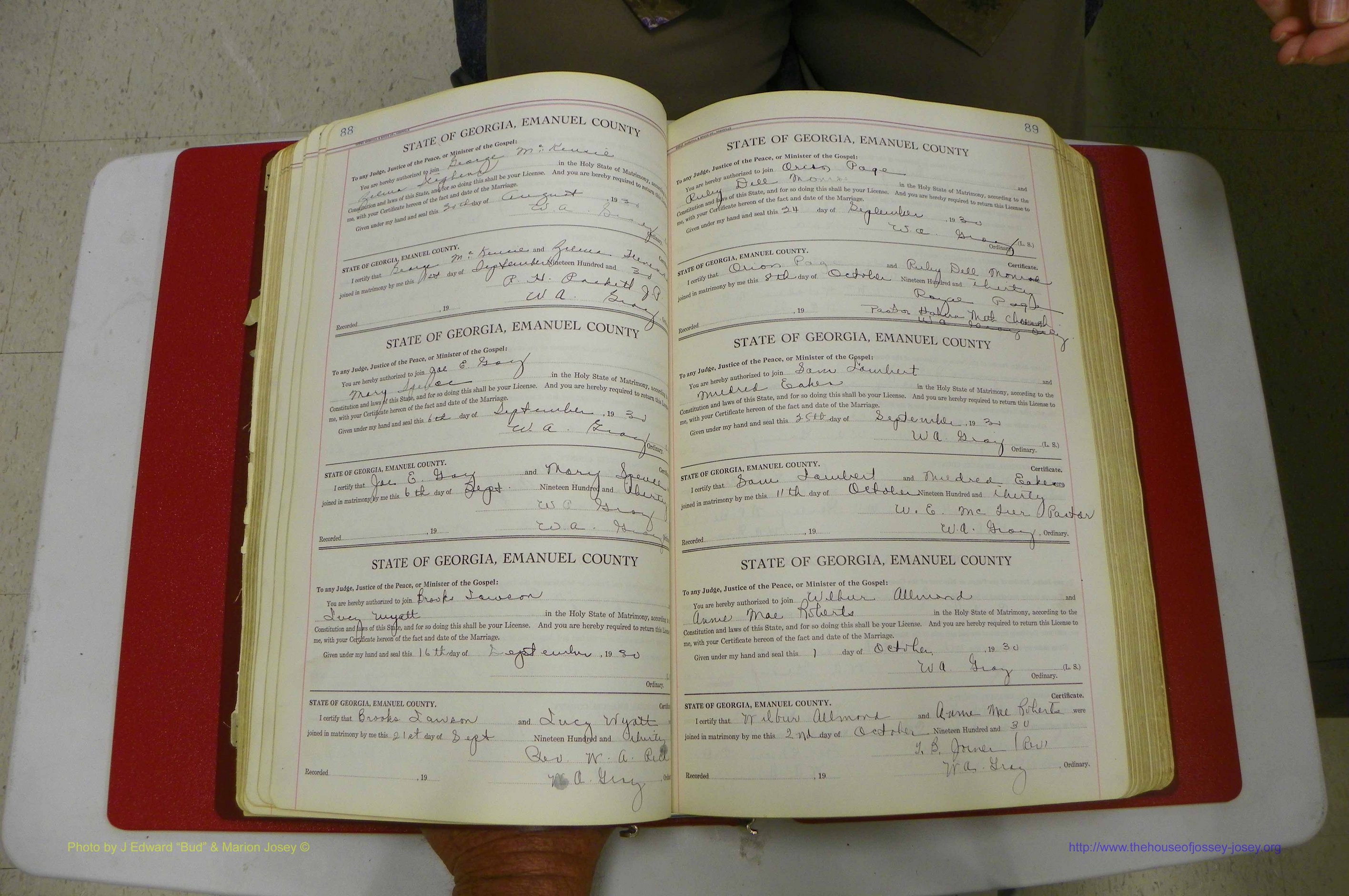 Emanuel Co, GA, Marriages Book G, 1928 - 1940, White, P 088-089.JPG