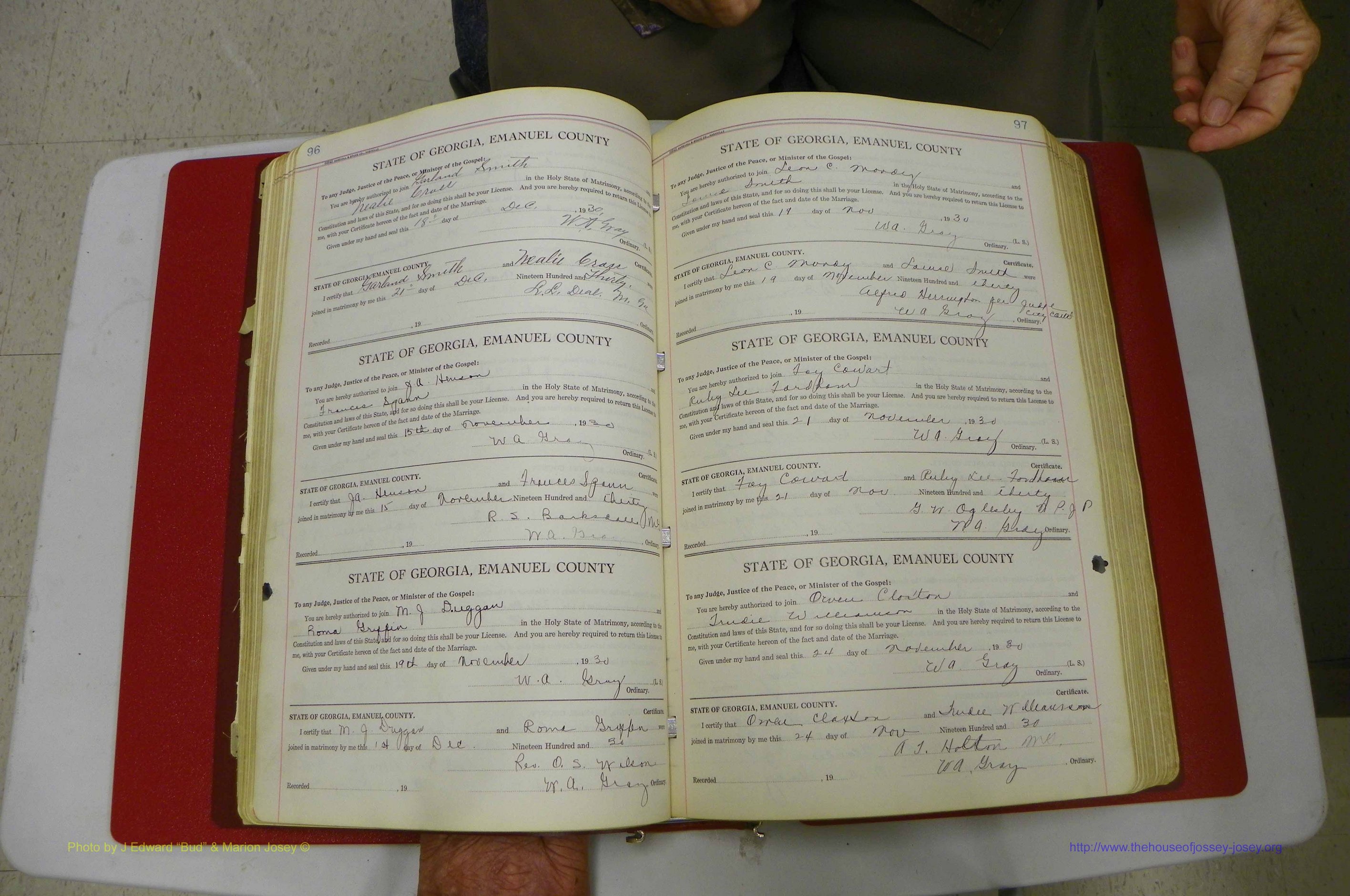 Emanuel Co, GA, Marriages Book G, 1928 - 1940, White, P 096-097.JPG