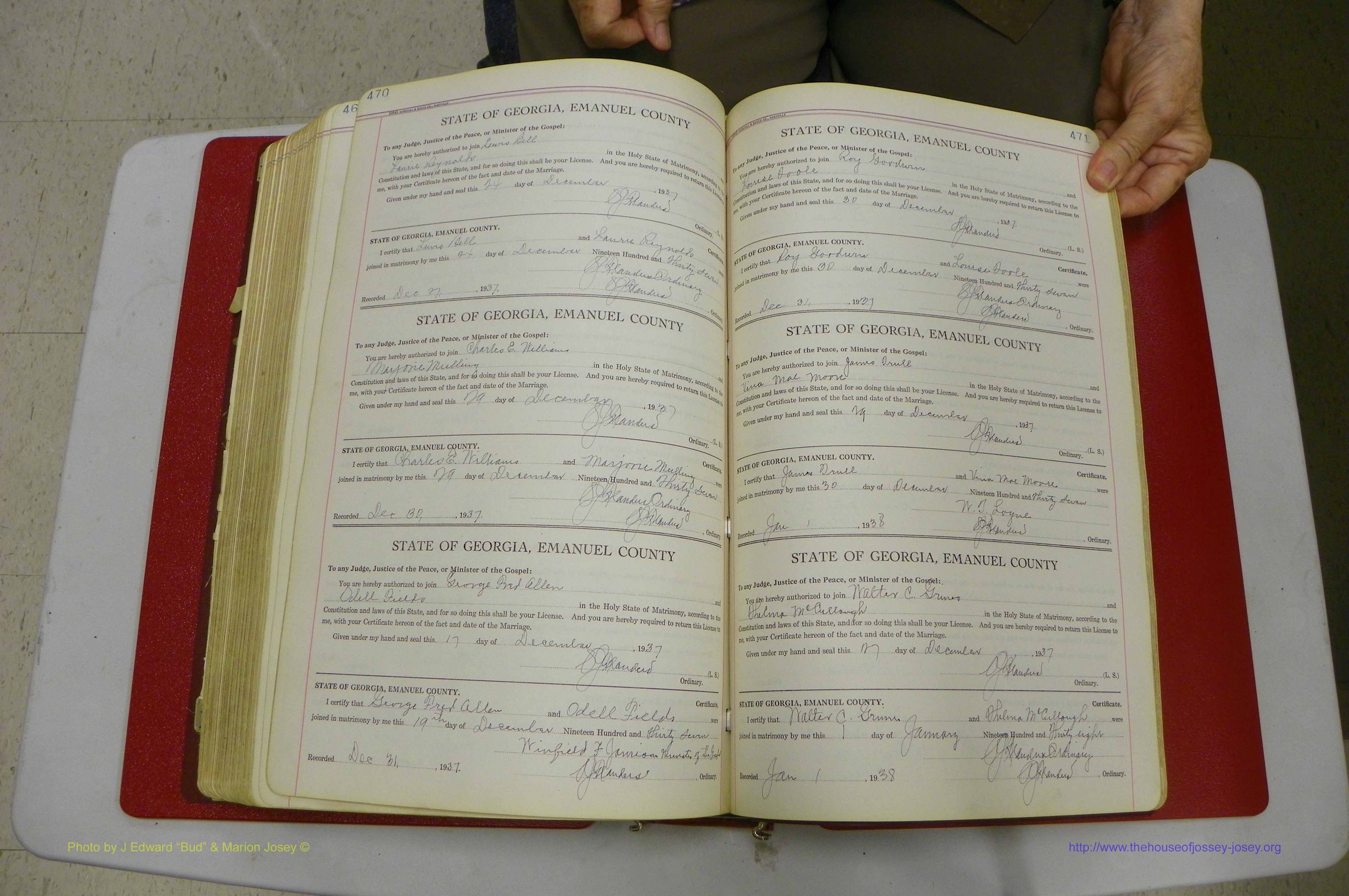 Emanuel Co, GA, Marriages Book G, 1928 - 1940, White, P 470-471.JPG