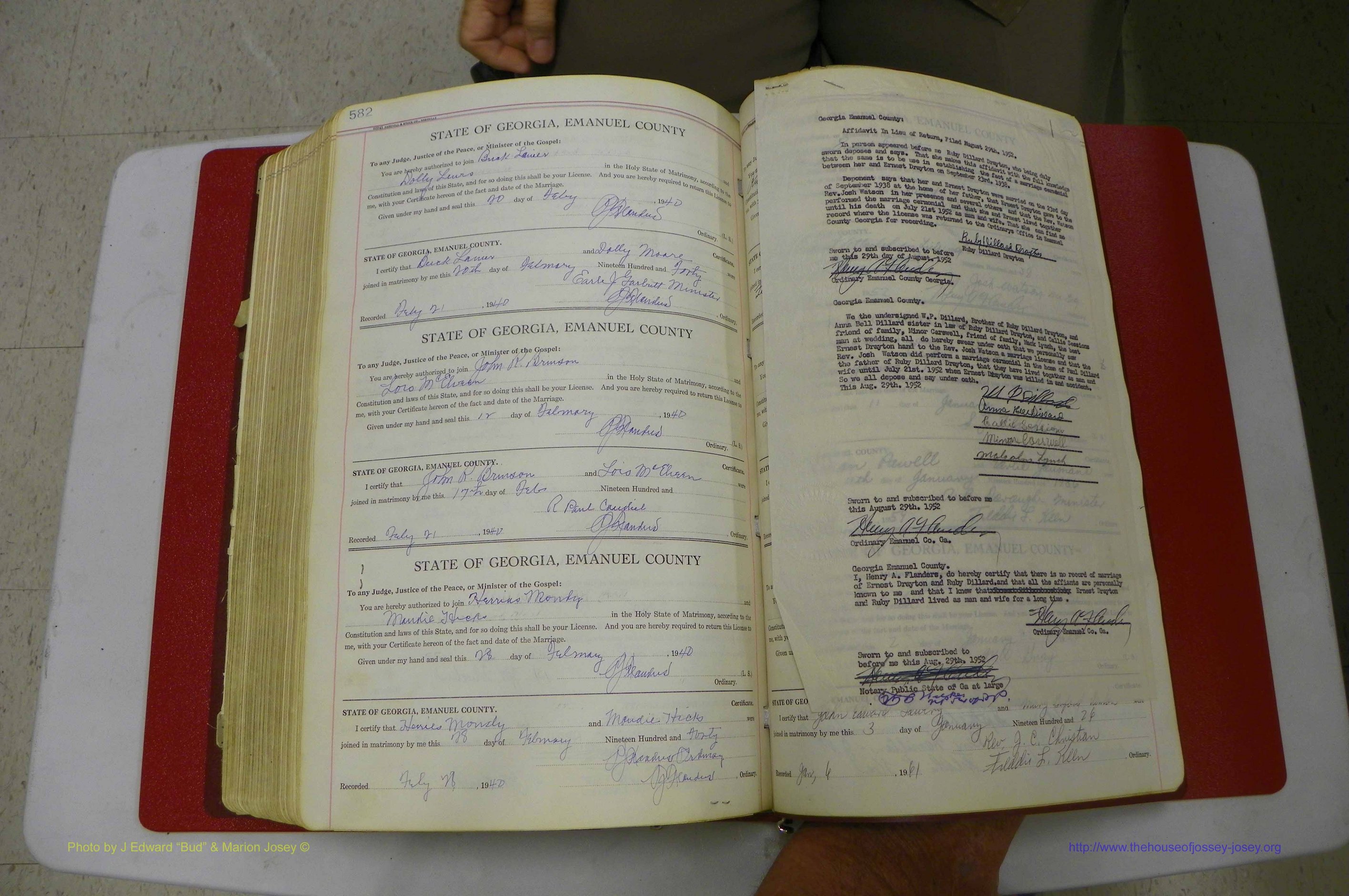 Emanuel Co, GA, Marriages Book G, 1928 - 1940, White, P 582-583.JPG
