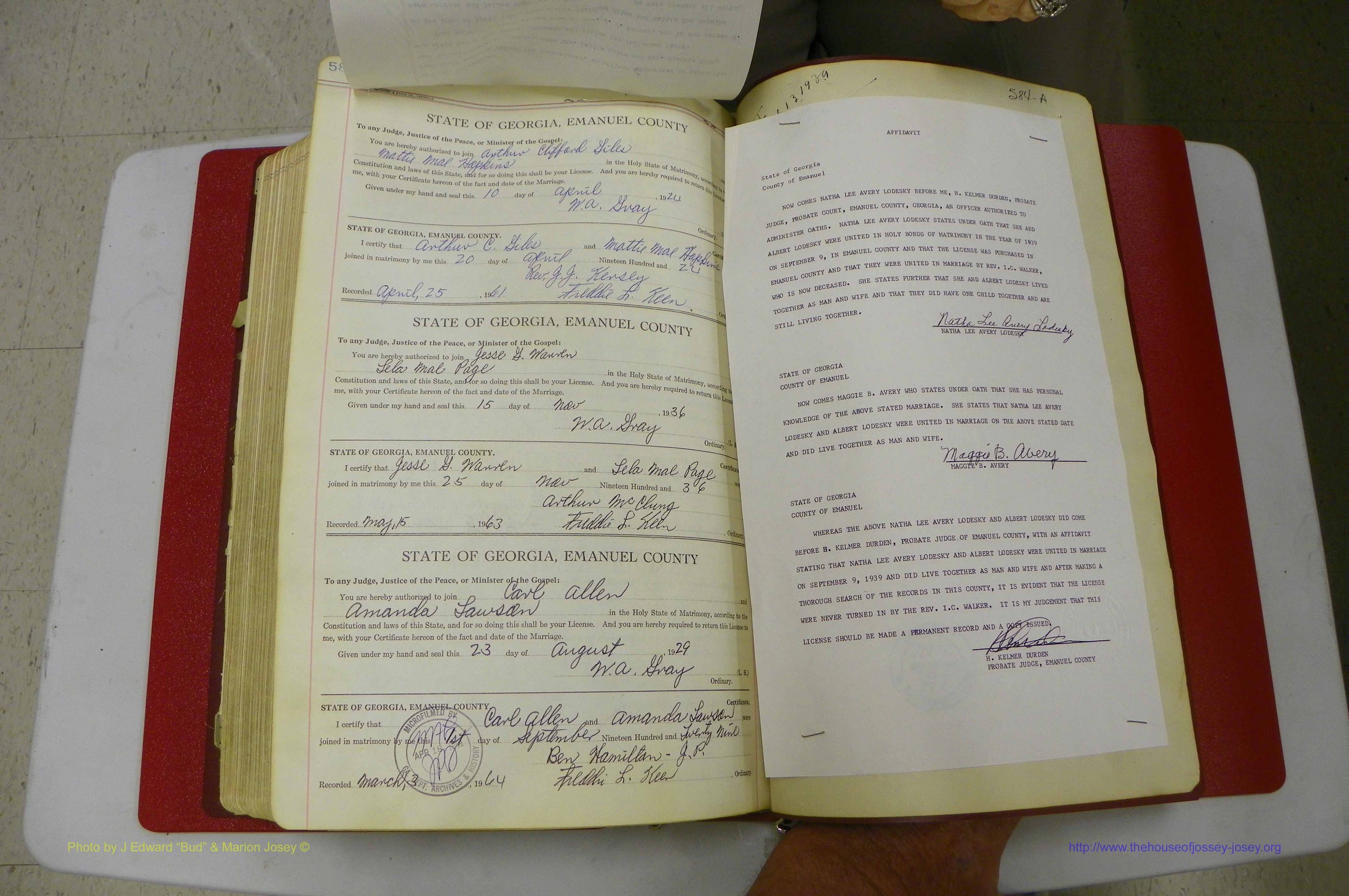 Emanuel Co, GA, Marriages Book G, 1928 - 1940, White, P 584-584a.JPG