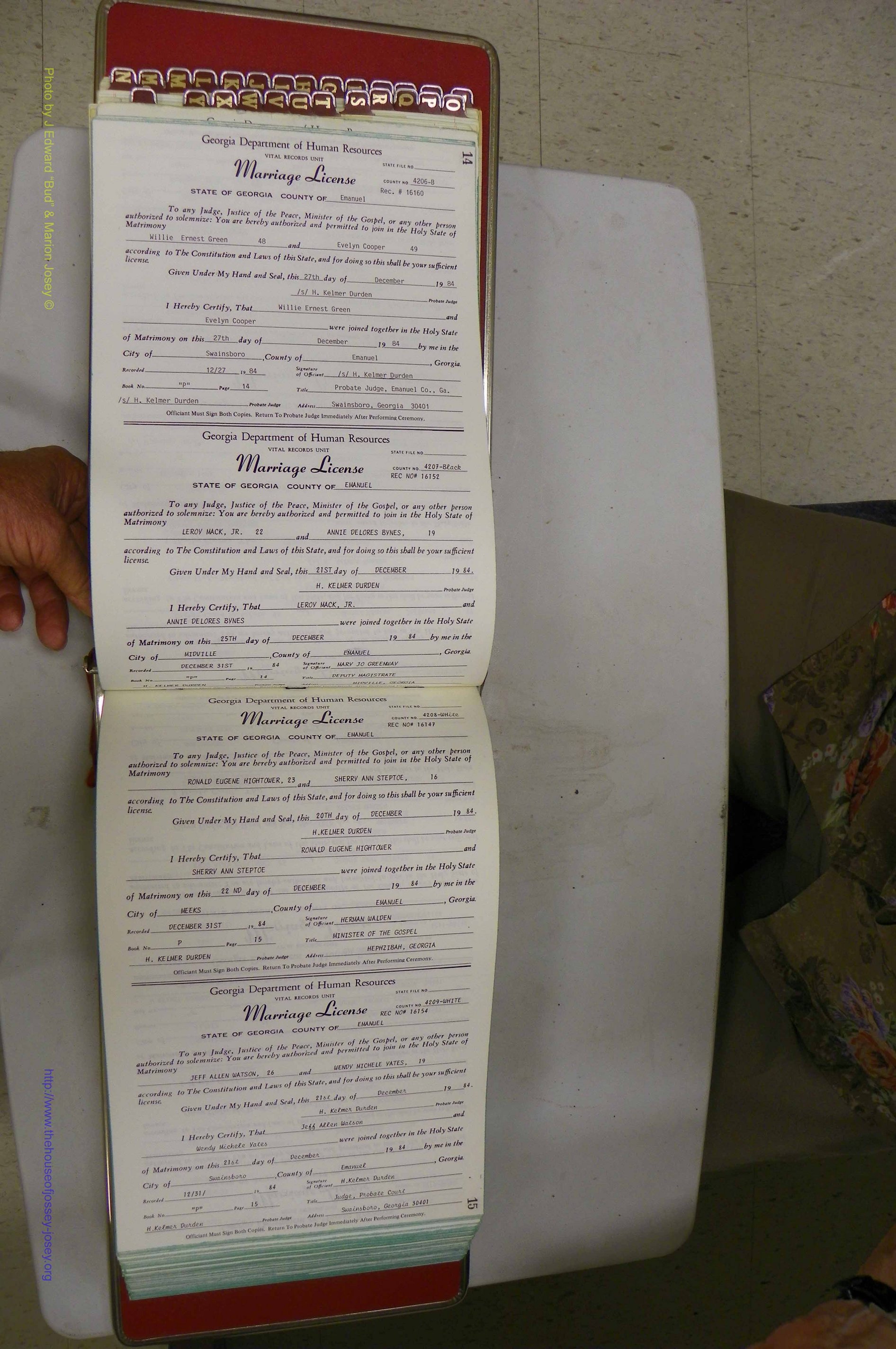 Emanuel Co, GA, Marriages Book P, 1984 - 1990, P 014-015.JPG