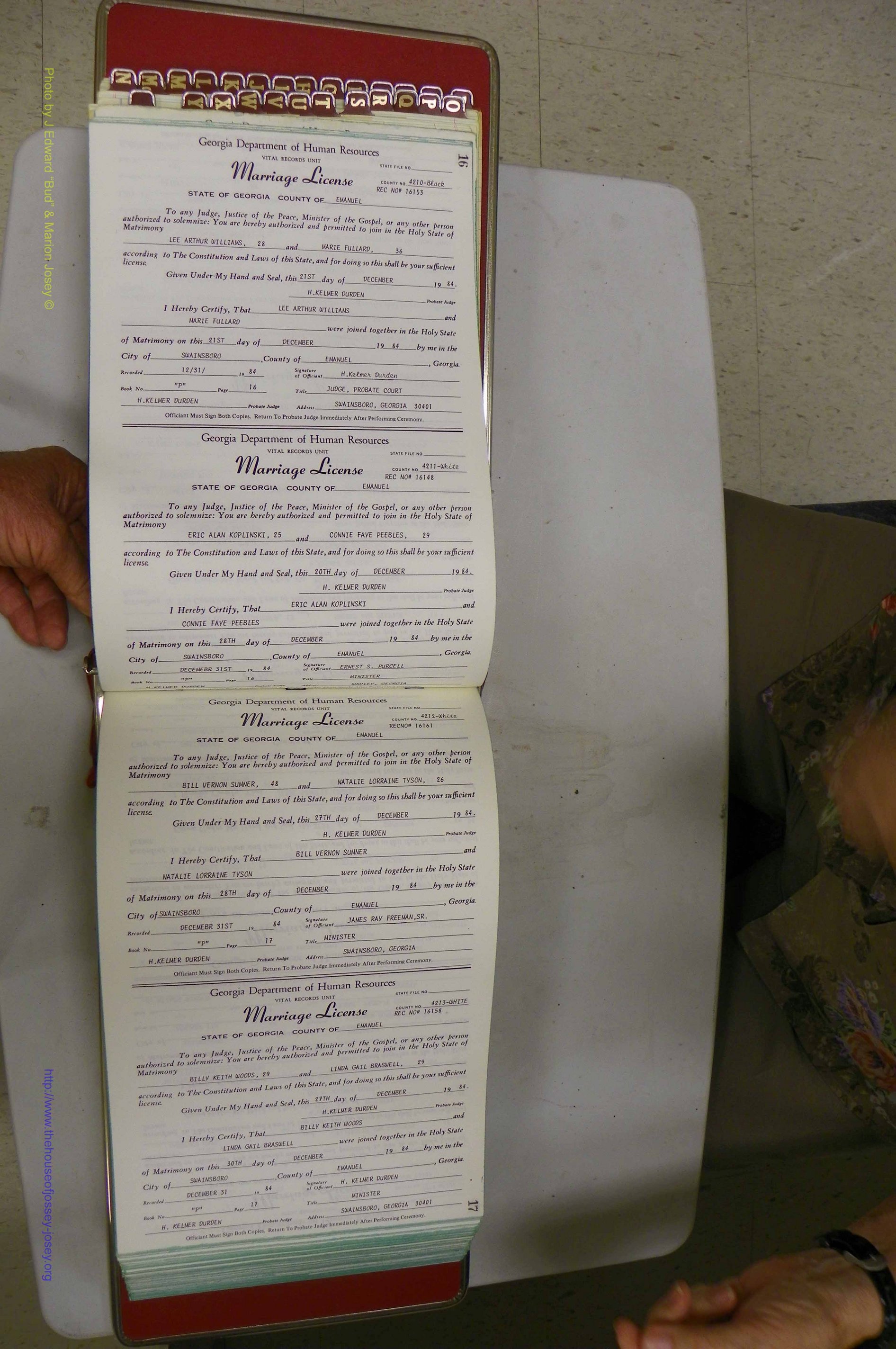 Emanuel Co, GA, Marriages Book P, 1984 - 1990, P 016-017.JPG