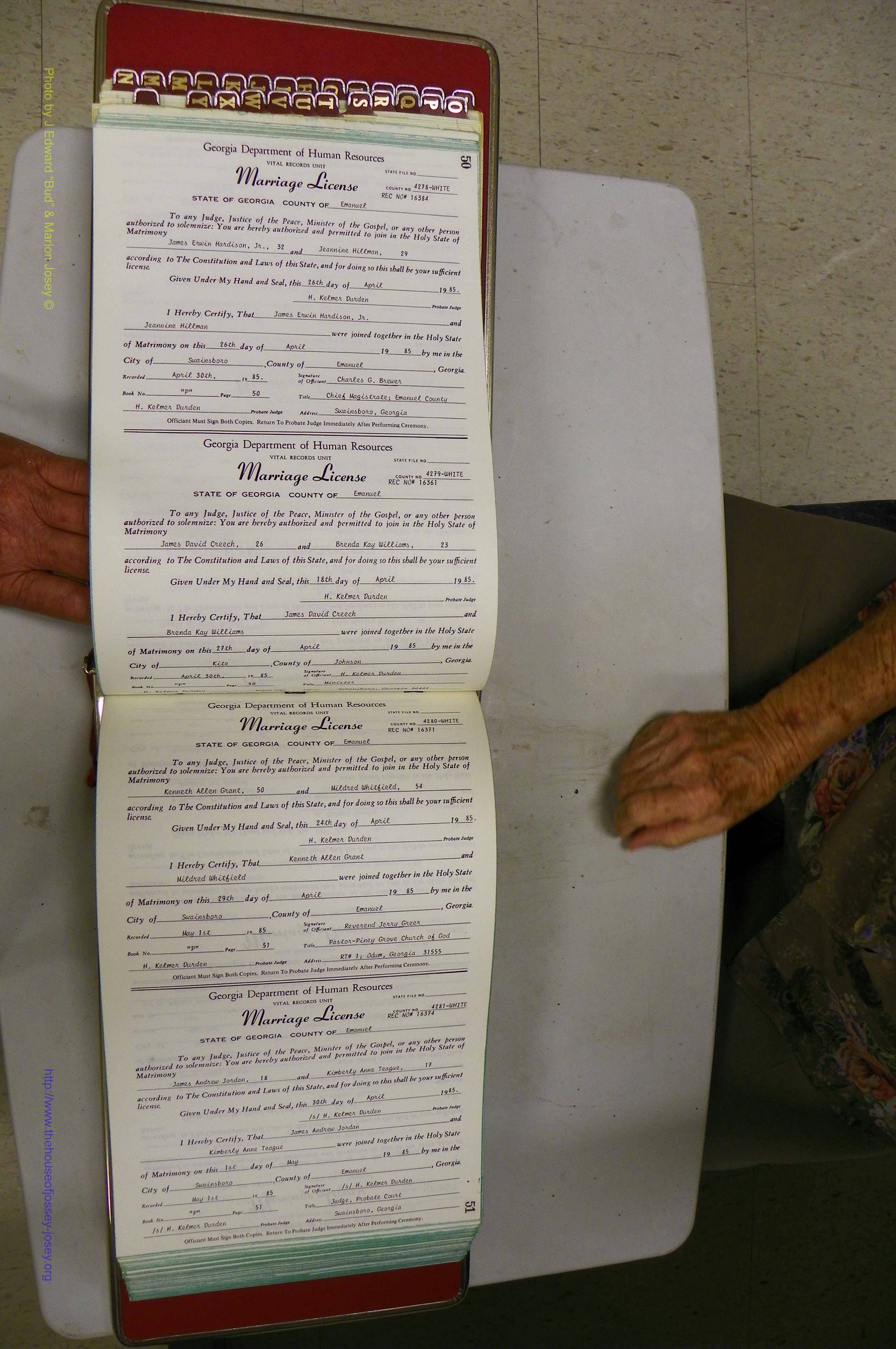 Emanuel Co, GA, Marriages Book P, 1984 - 1990, P 050-051.JPG