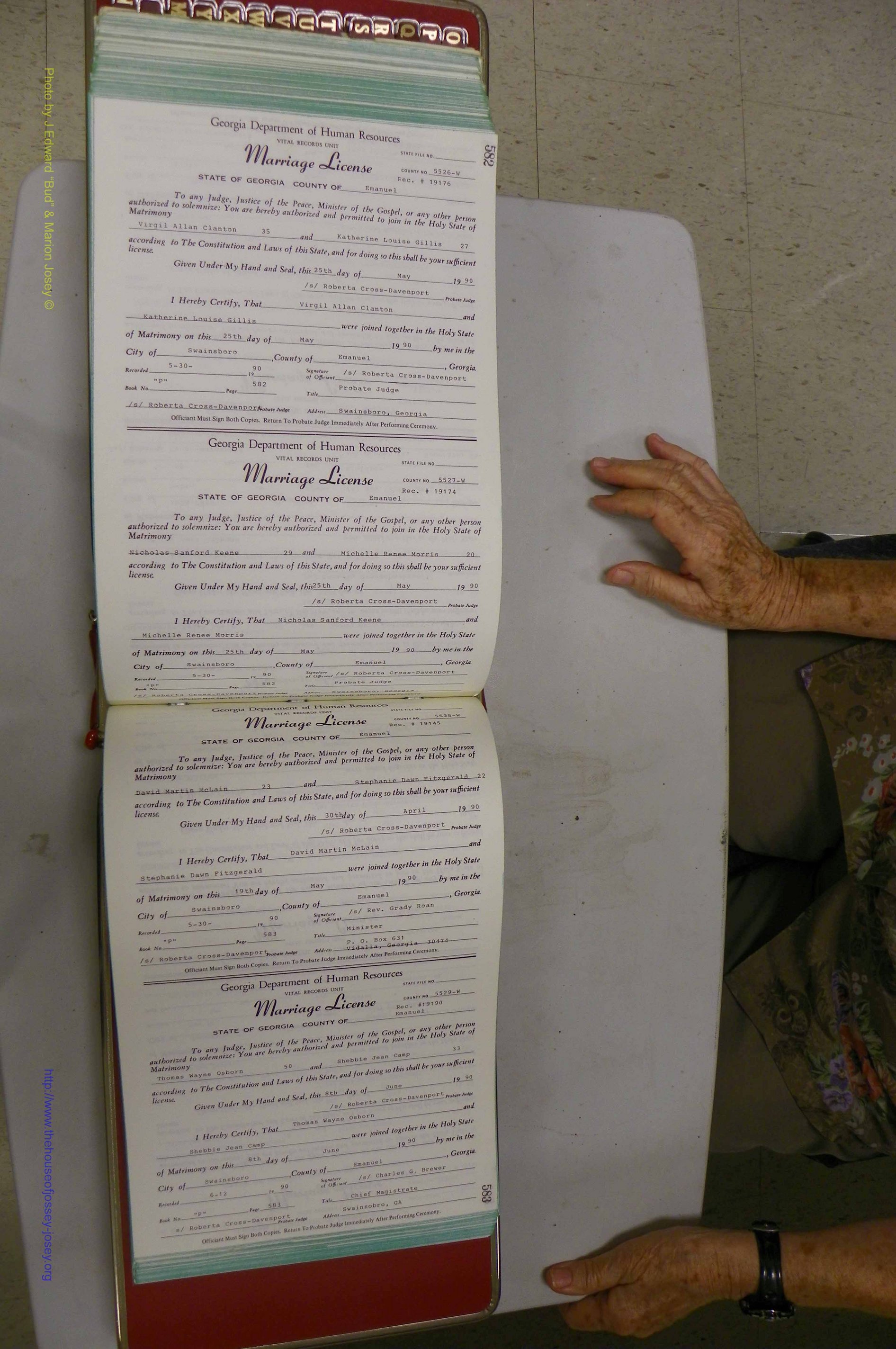 Emanuel Co, GA, Marriages Book P, 1984 - 1990, P 582-583.JPG