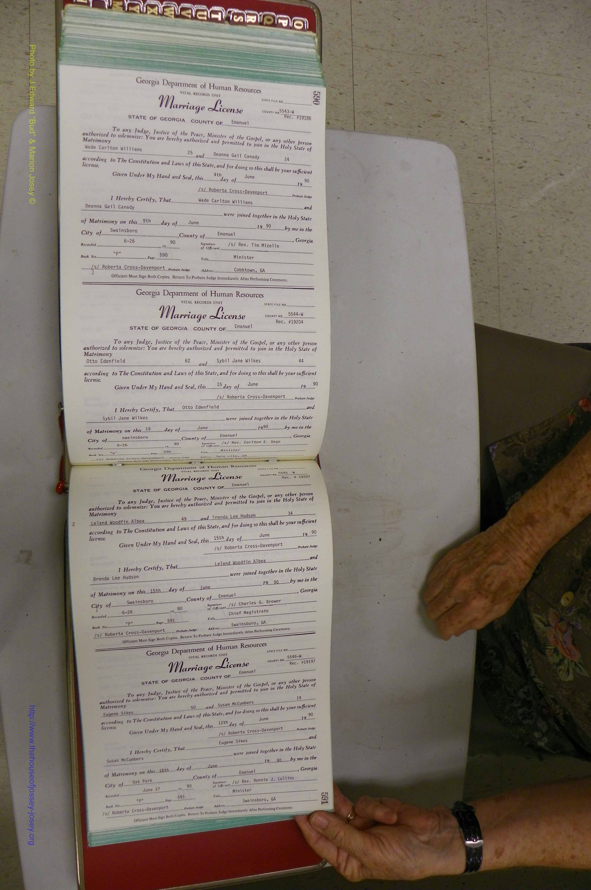 Emanuel Co, GA, Marriages Book P, 1984 - 1990, P 590-591.JPG
