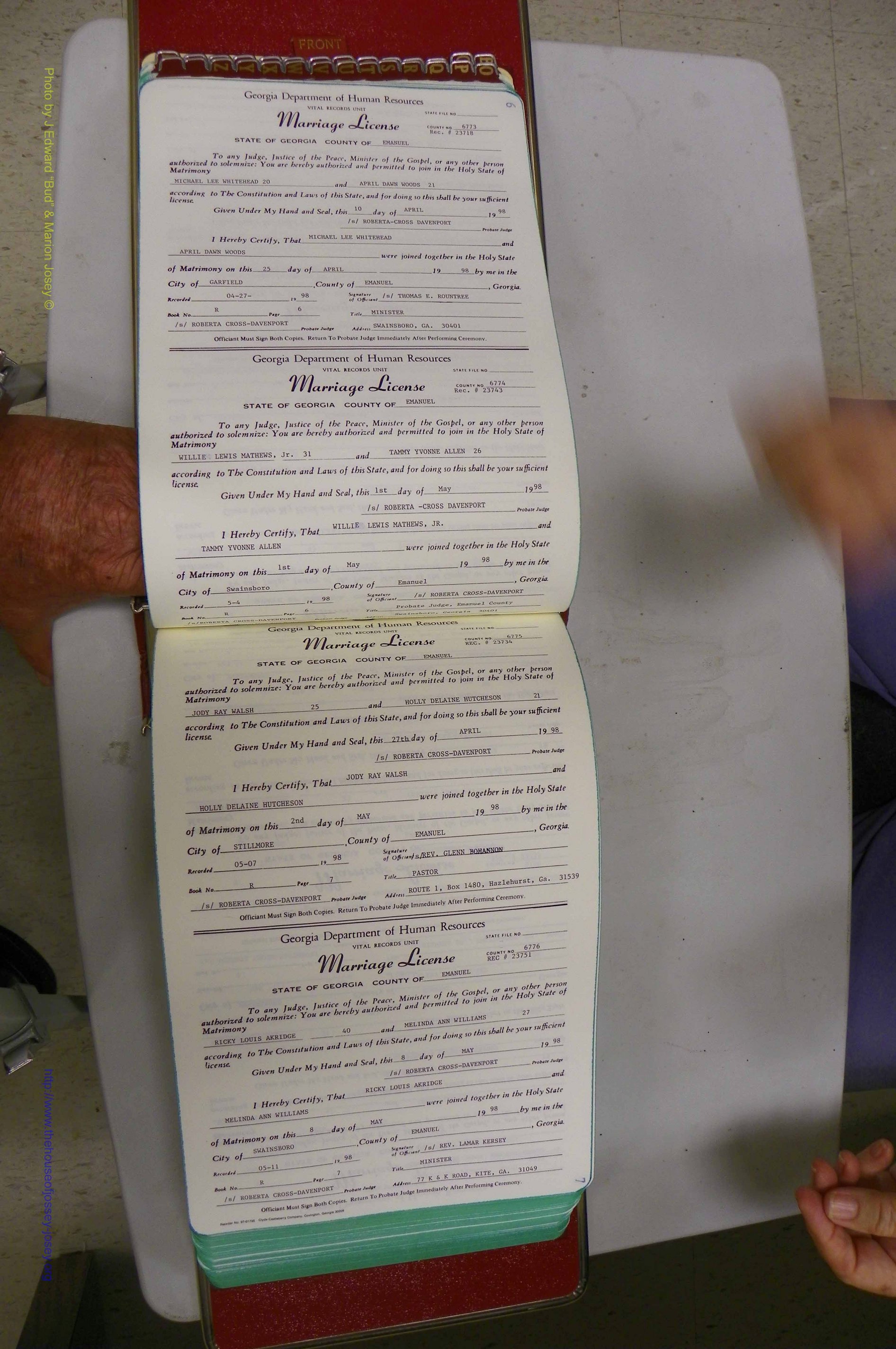 Emanuel Co, GA, Marriages Book R, 1898 - 2003, P 006-007.JPG