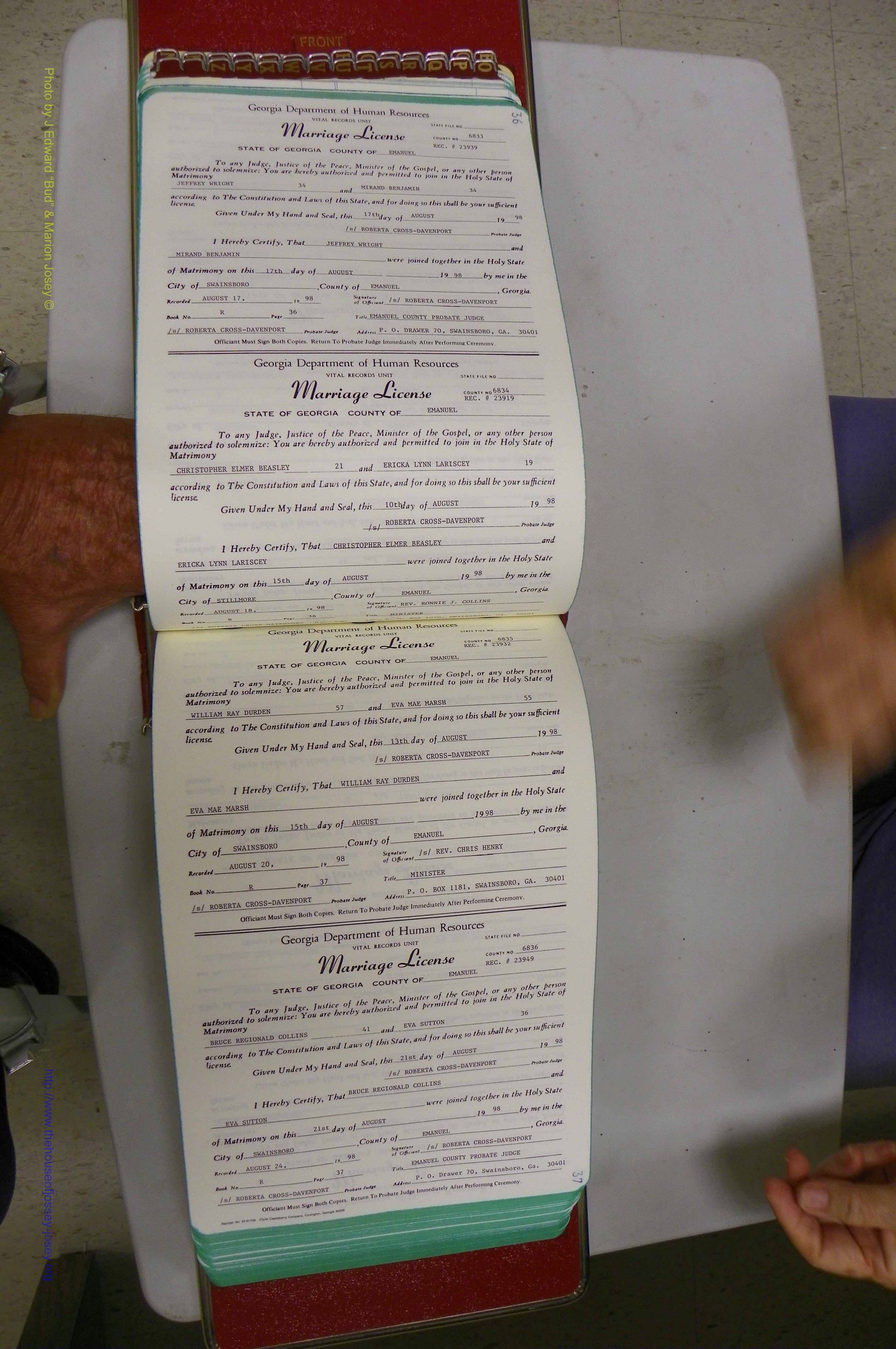 Emanuel Co, GA, Marriages Book R, 1898 - 2003, P 036-037.JPG