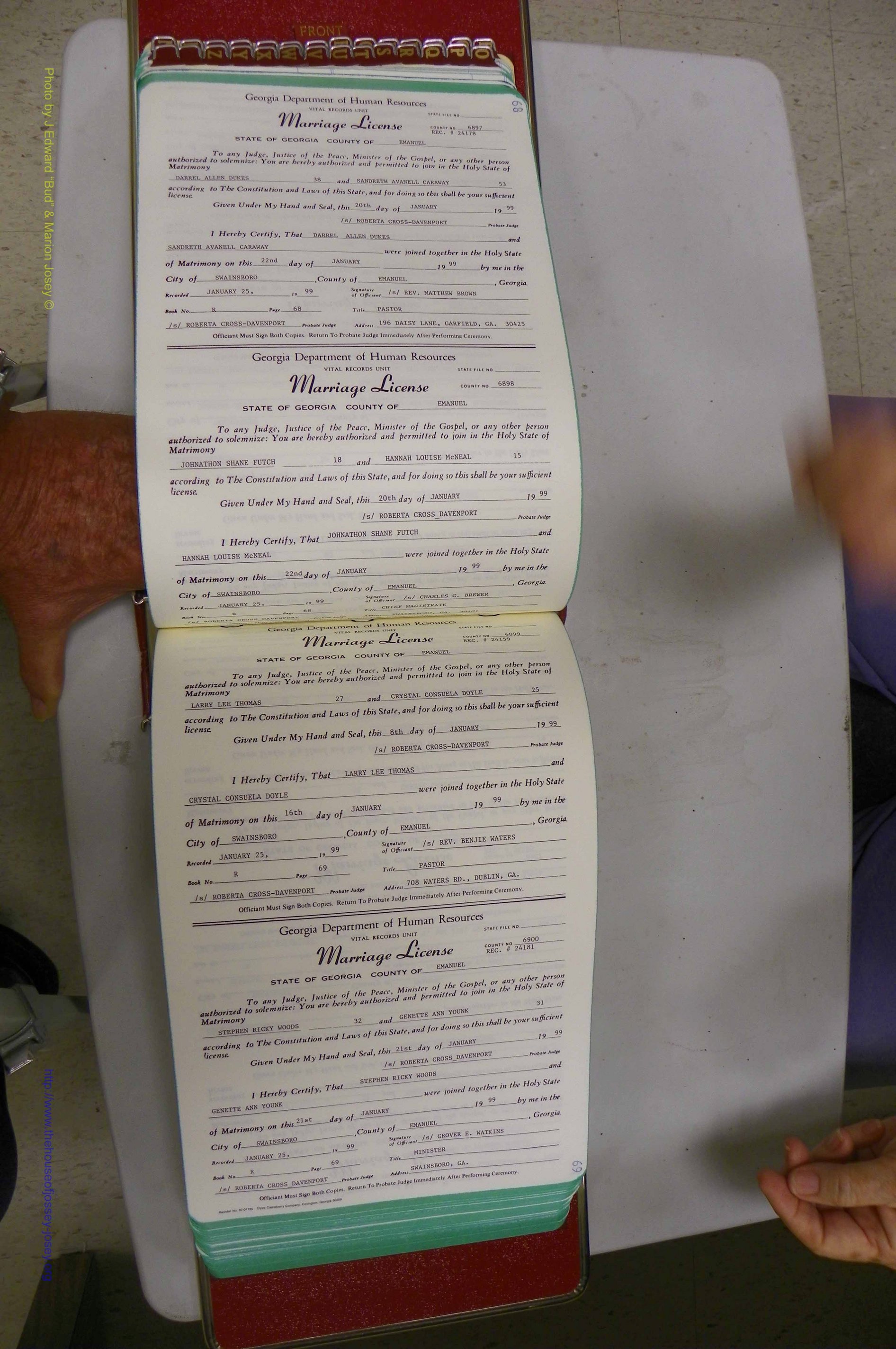 Emanuel Co, GA, Marriages Book R, 1898 - 2003, P 068-069.JPG