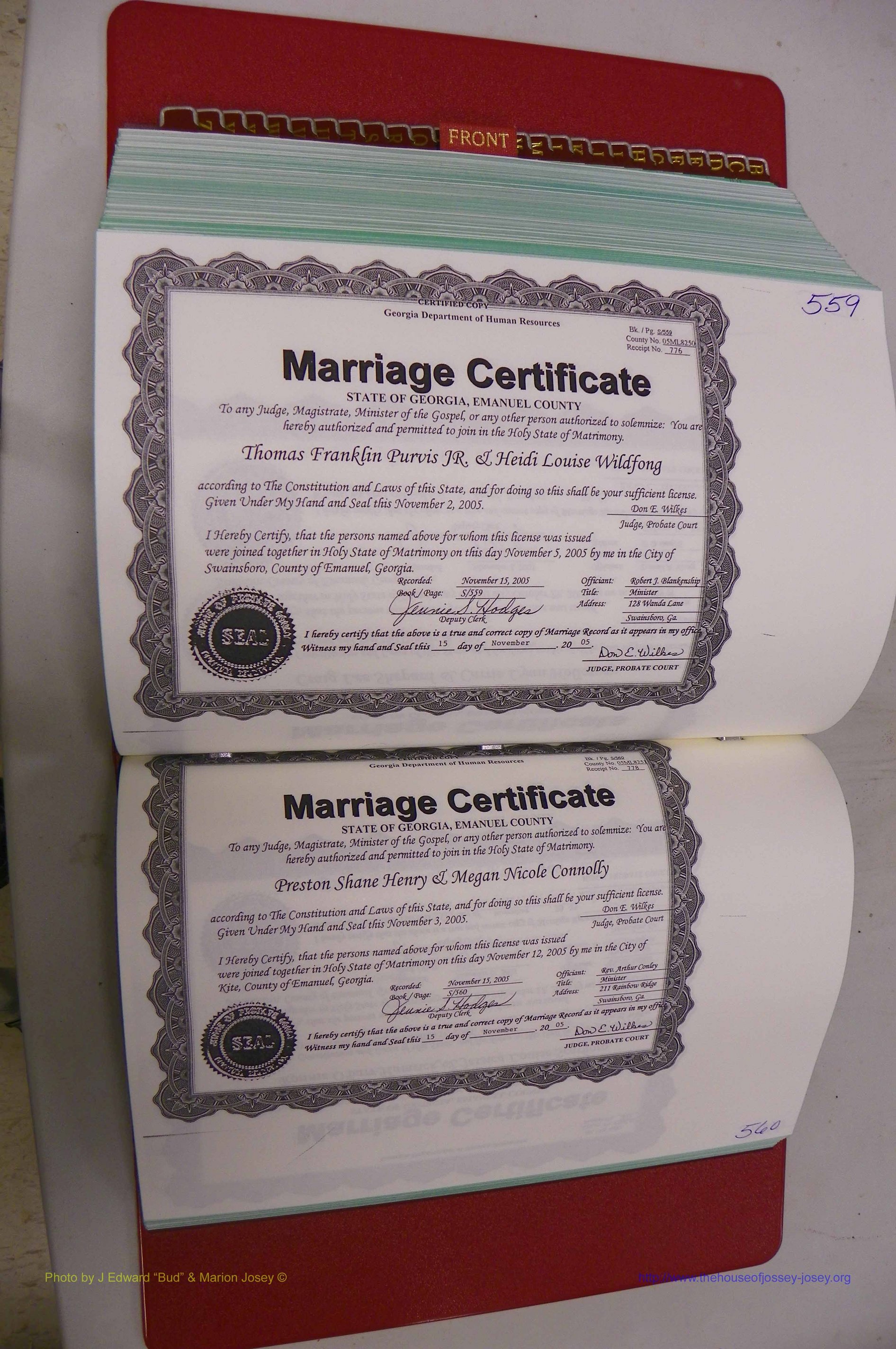 Emanuel Co, GA, Marriages Book S, 2003 - 2006, P 559-560.JPG