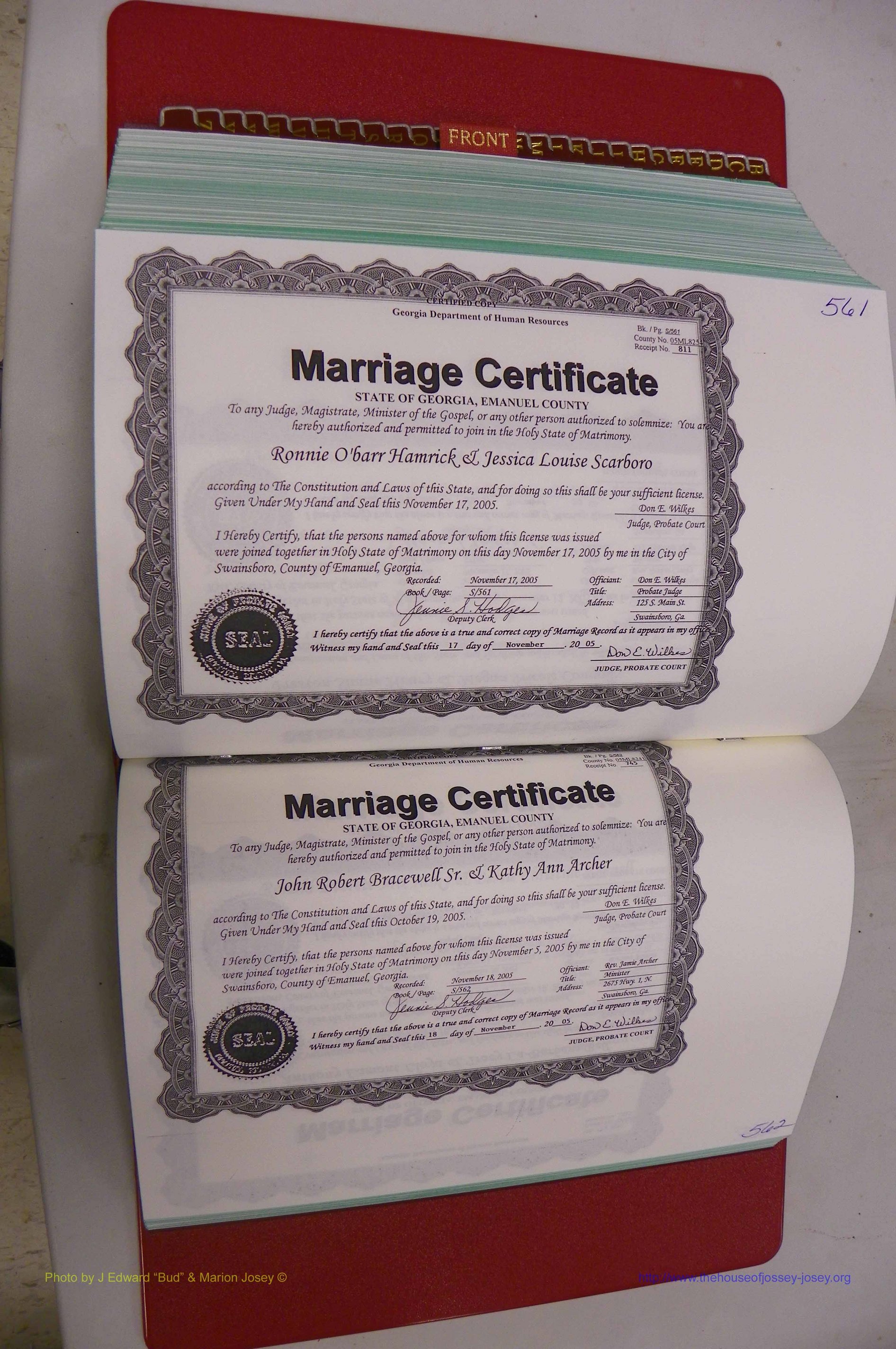 Emanuel Co, GA, Marriages Book S, 2003 - 2006, P 561-562.JPG