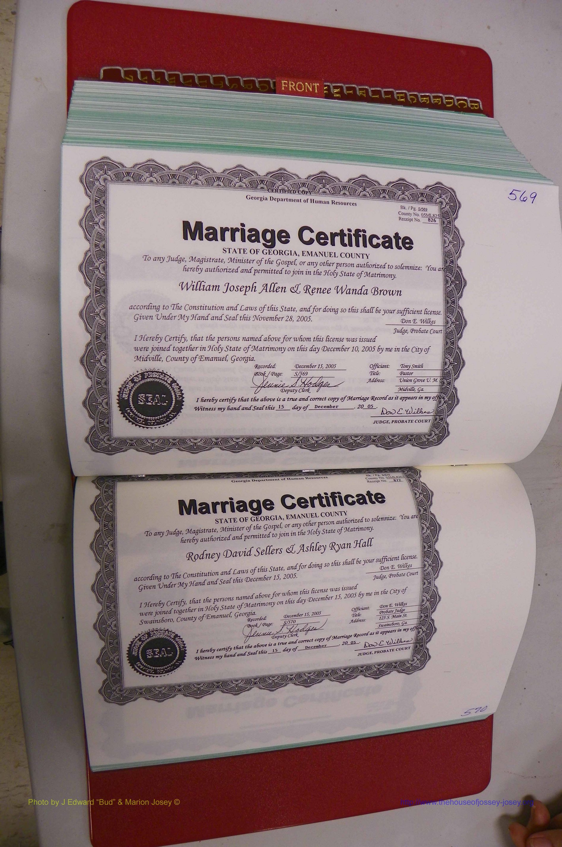 Emanuel Co, GA, Marriages Book S, 2003 - 2006, P 569-570.JPG