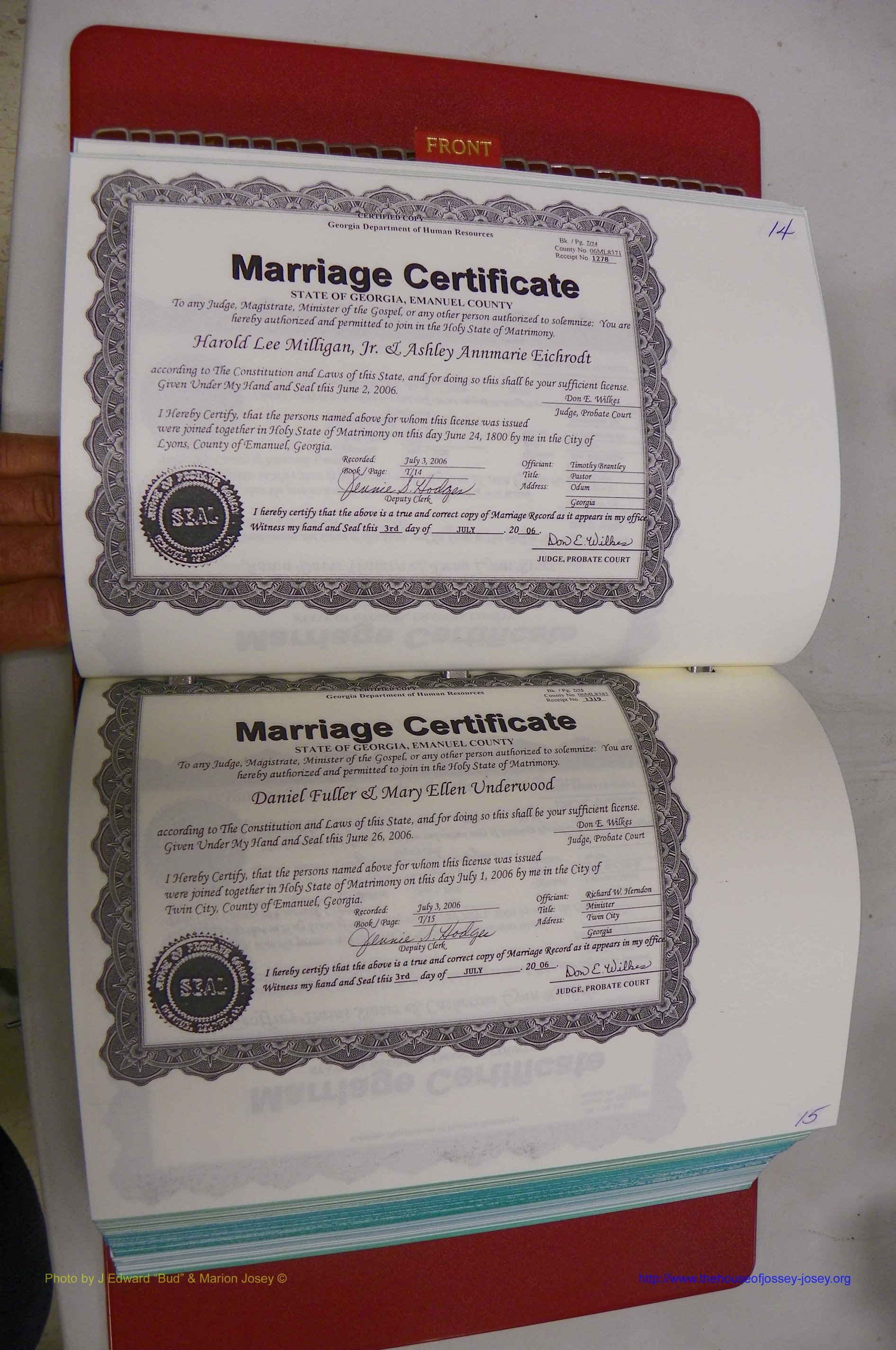 Emanuel Co, GA, Marriages Book T, 2006 - 2009, P 014-015.JPG