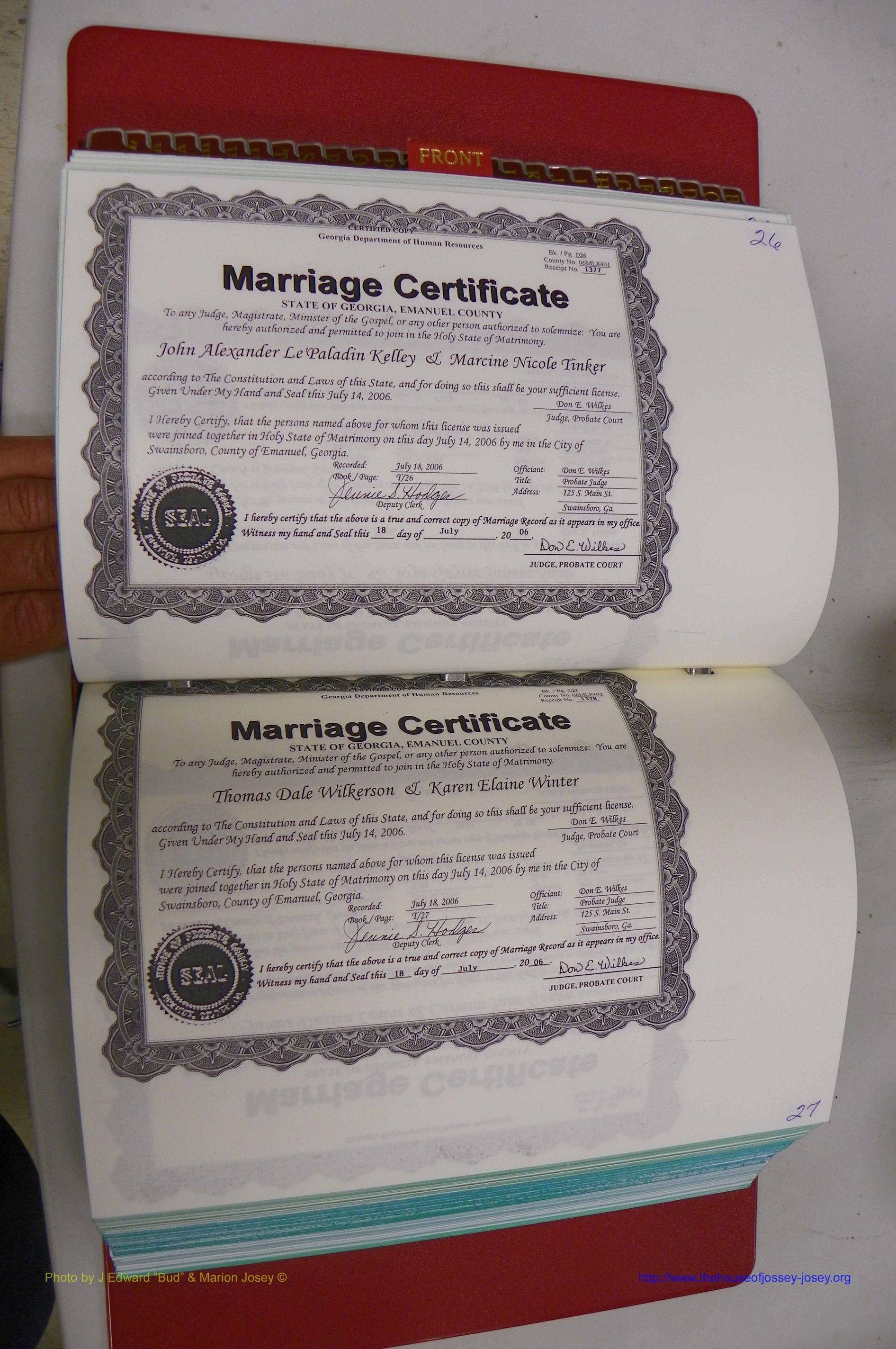 Emanuel Co, GA, Marriages Book T, 2006 - 2009, P 026-027.JPG