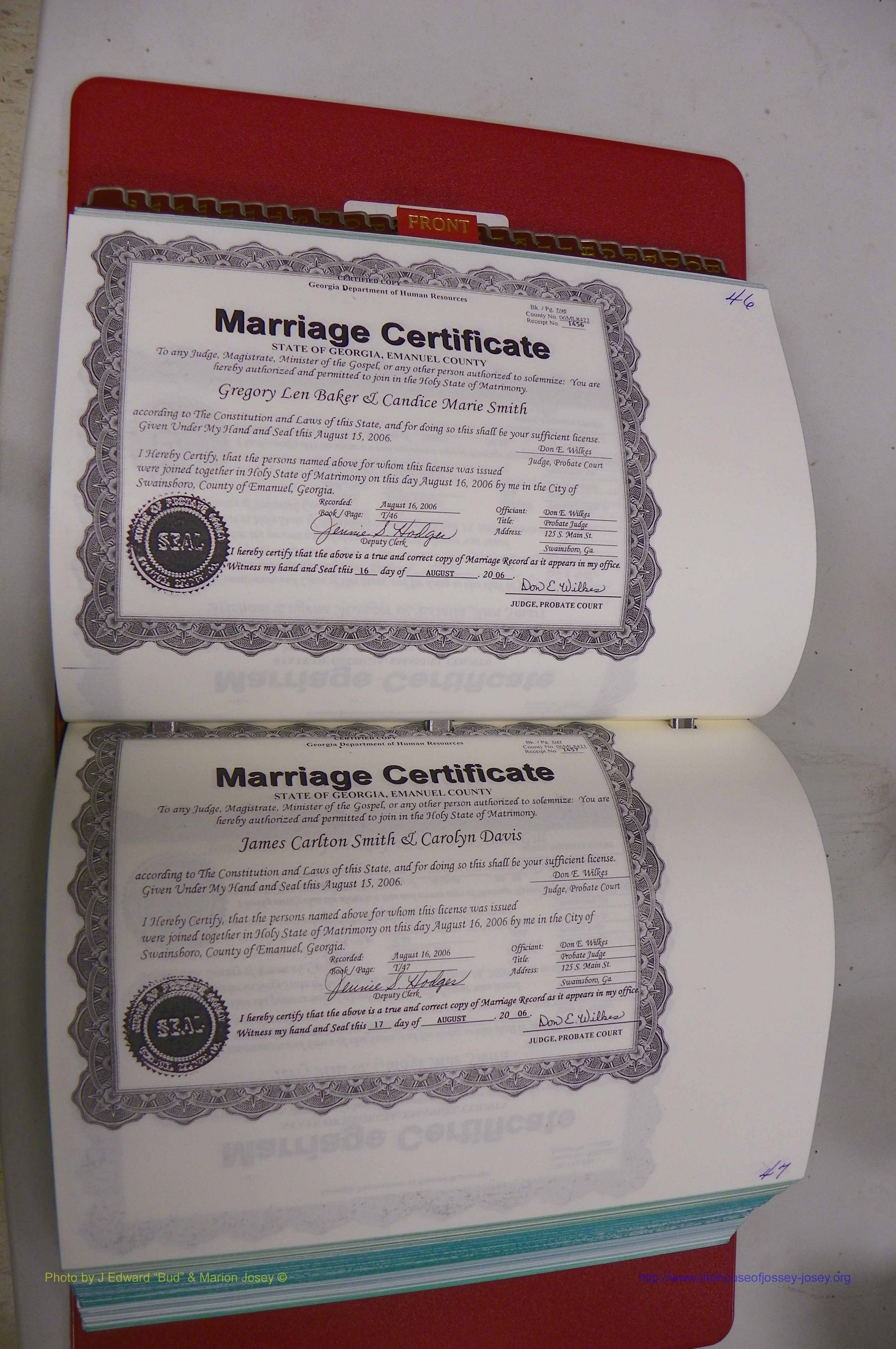 Emanuel Co, GA, Marriages Book T, 2006 - 2009, P 046-047.JPG