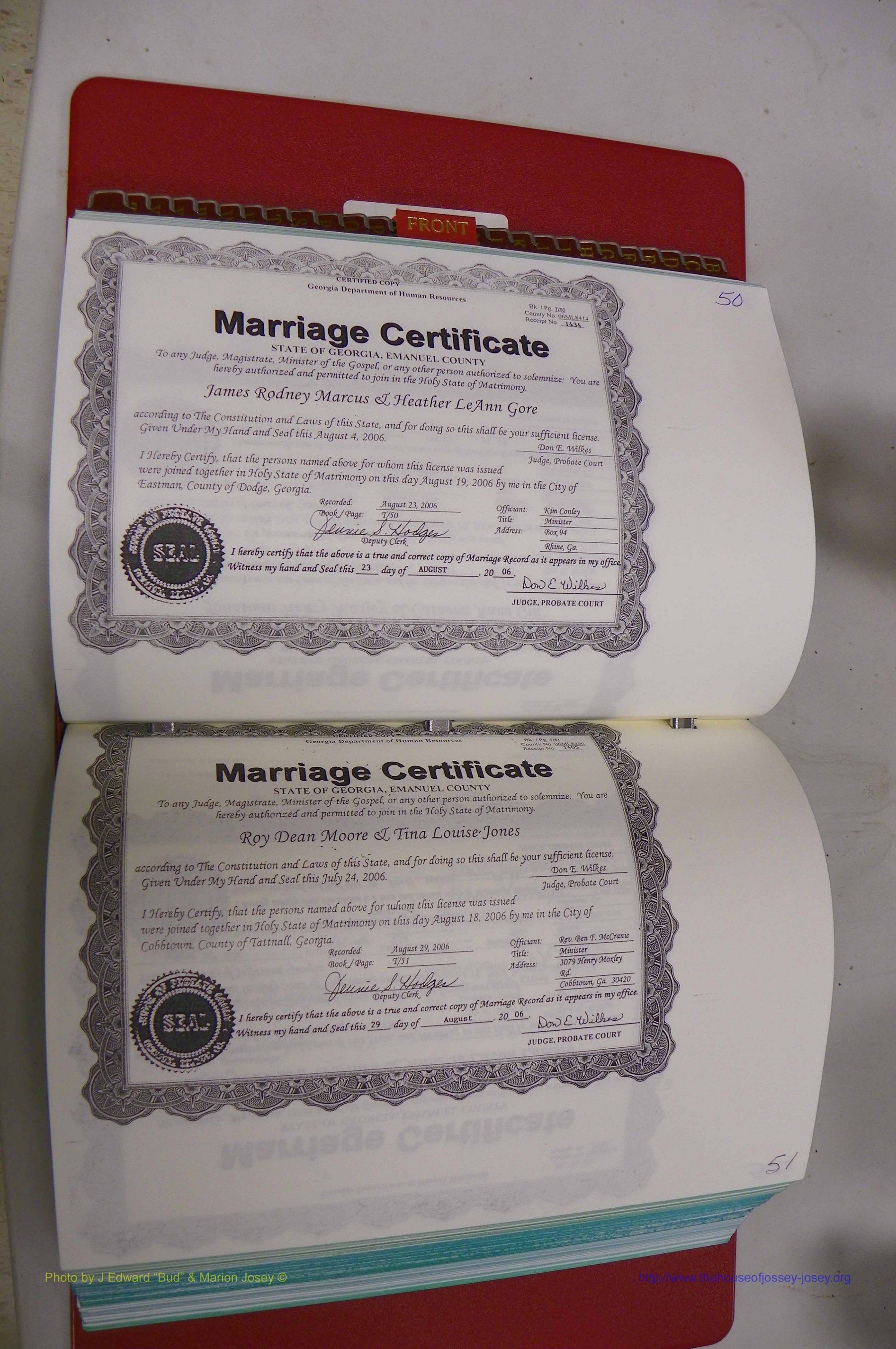 Emanuel Co, GA, Marriages Book T, 2006 - 2009, P 050-051.JPG