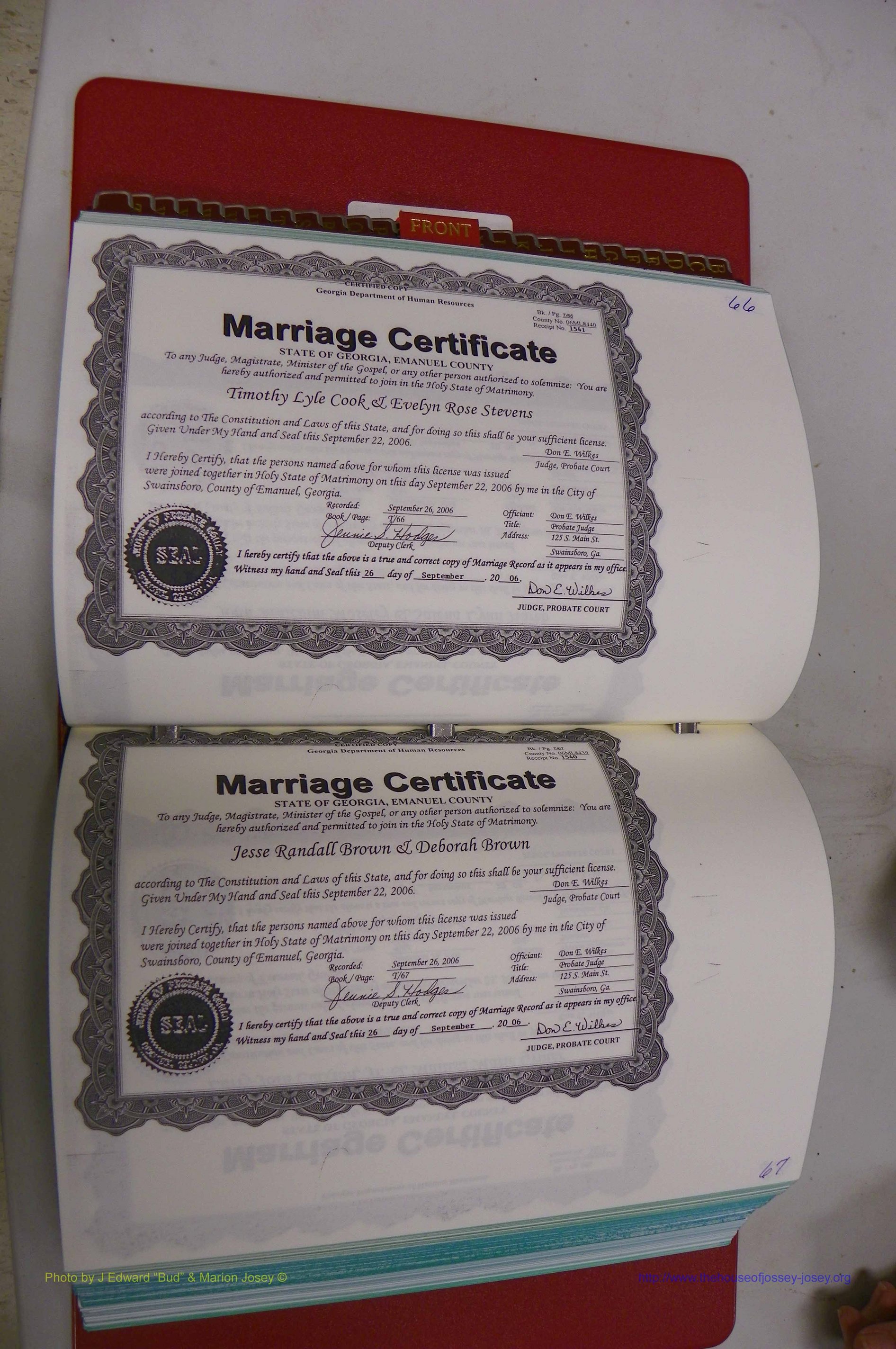 Emanuel Co, GA, Marriages Book T, 2006 - 2009, P 066-067.JPG