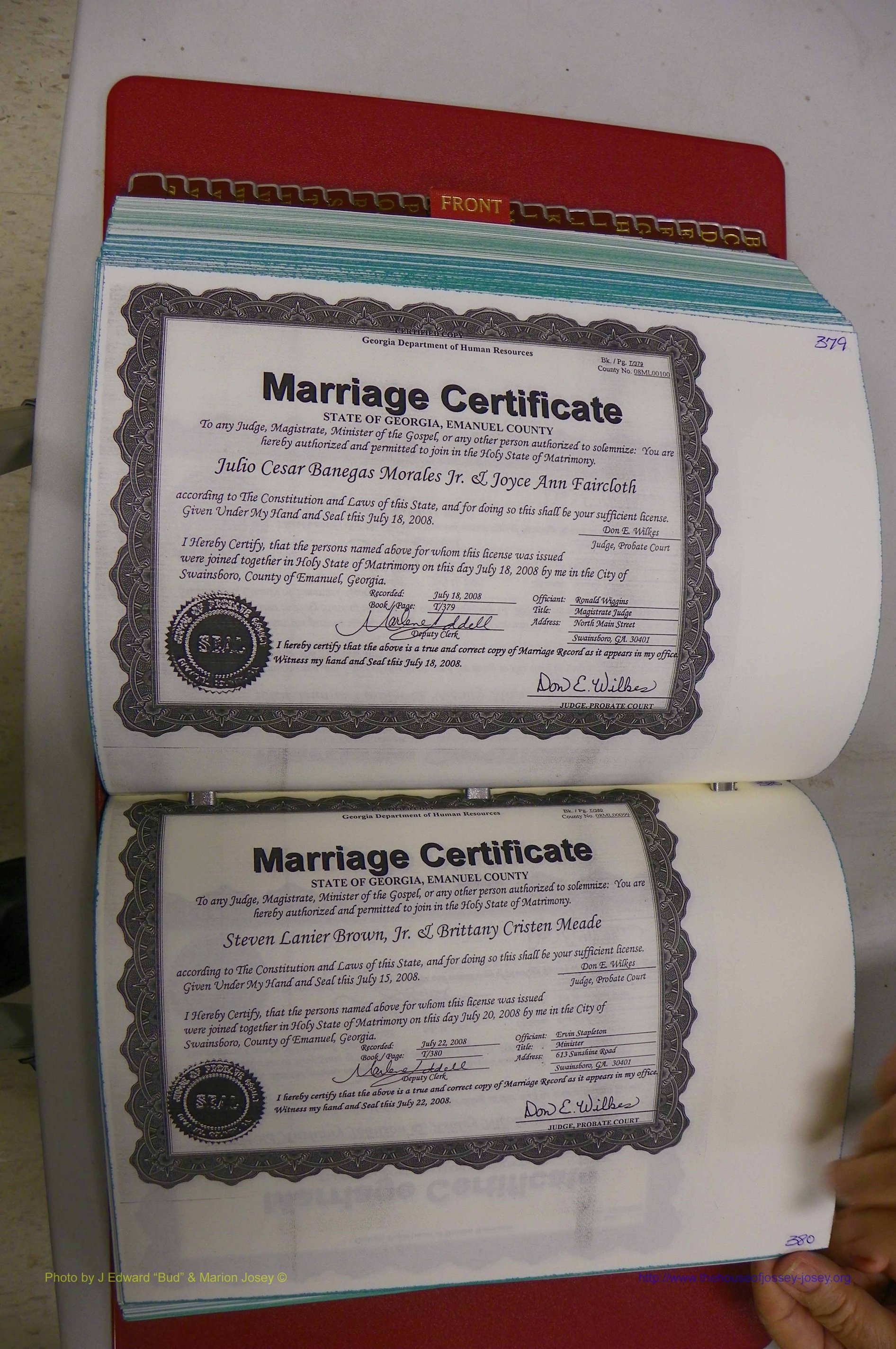 Emanuel Co, GA, Marriages Book T, 2006 - 2009, P 379-380.JPG