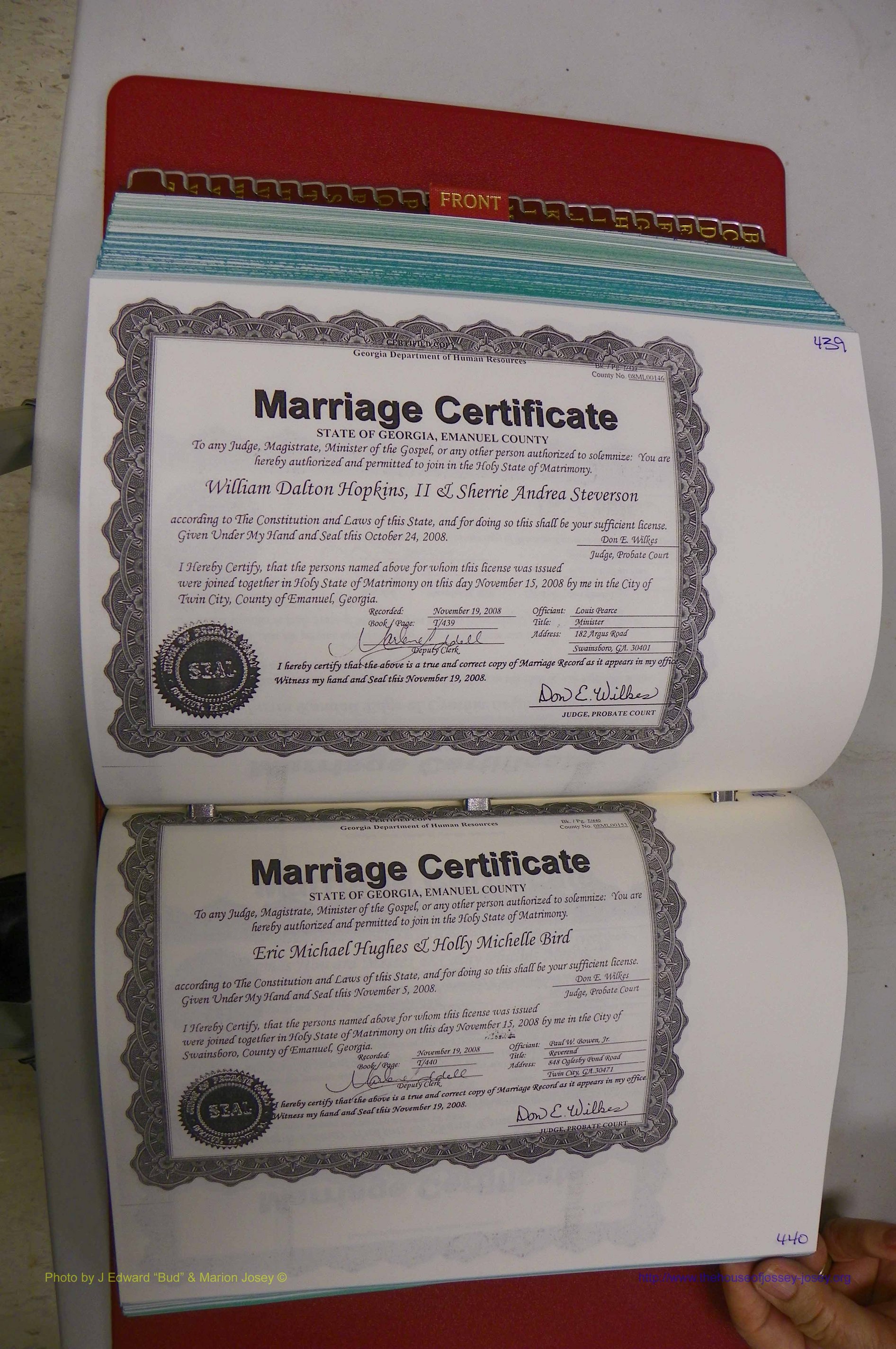 Emanuel Co, GA, Marriages Book T, 2006 - 2009, P 439-440.JPG