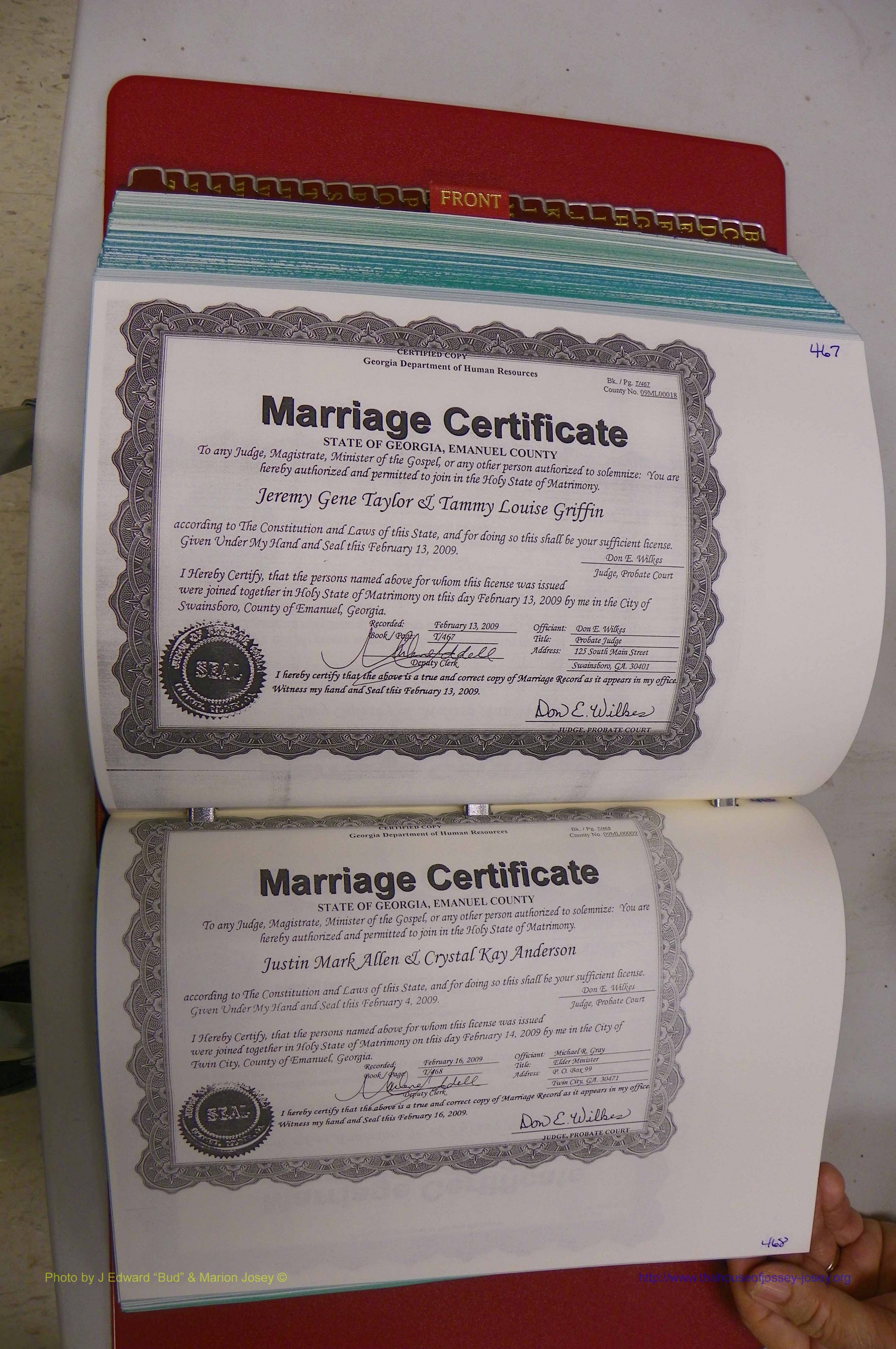 Emanuel Co, GA, Marriages Book T, 2006 - 2009, P 467-468.JPG