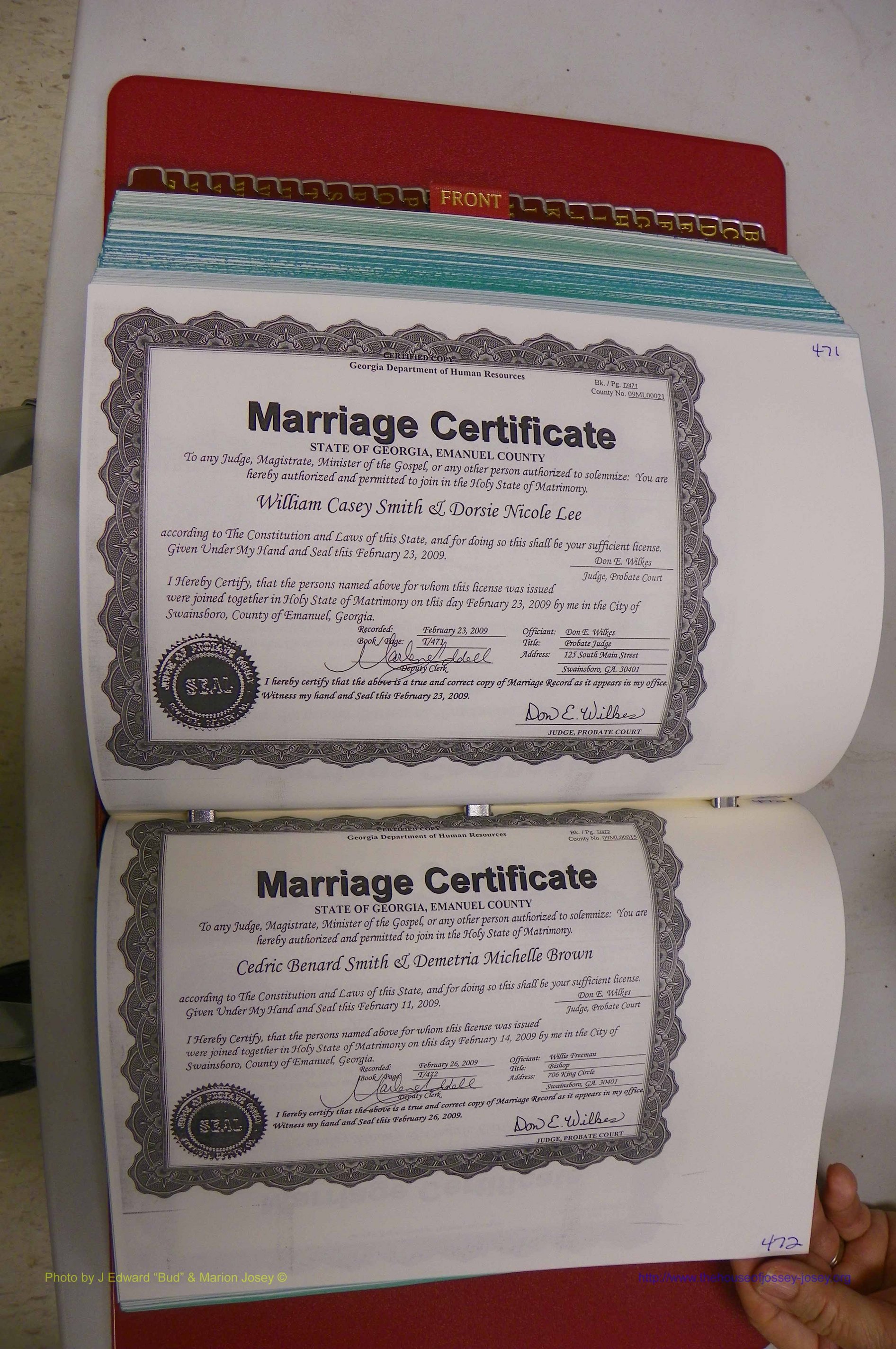 Emanuel Co, GA, Marriages Book T, 2006 - 2009, P 471-472.JPG