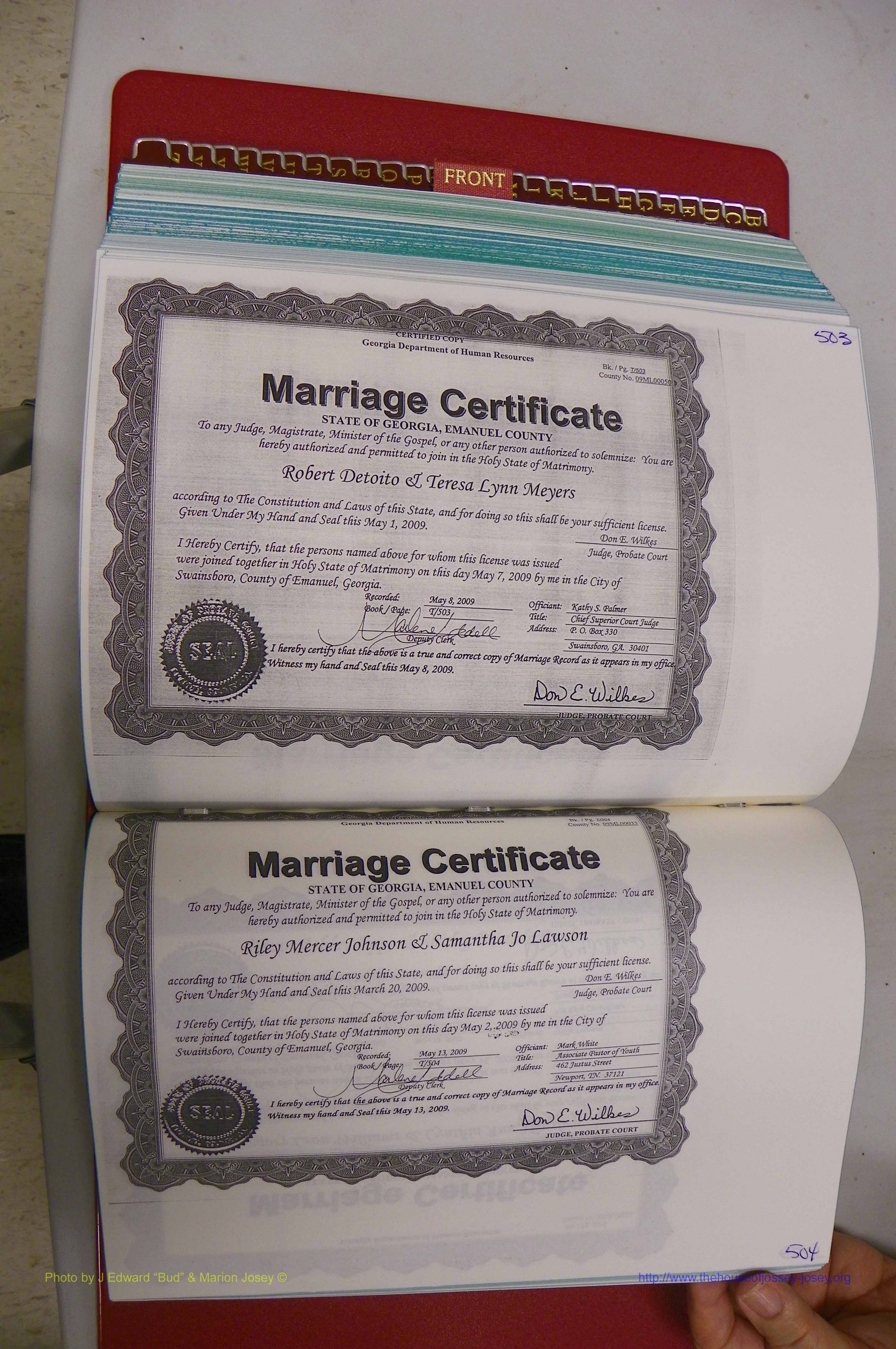 Emanuel Co, GA, Marriages Book T, 2006 - 2009, P 503-504.JPG