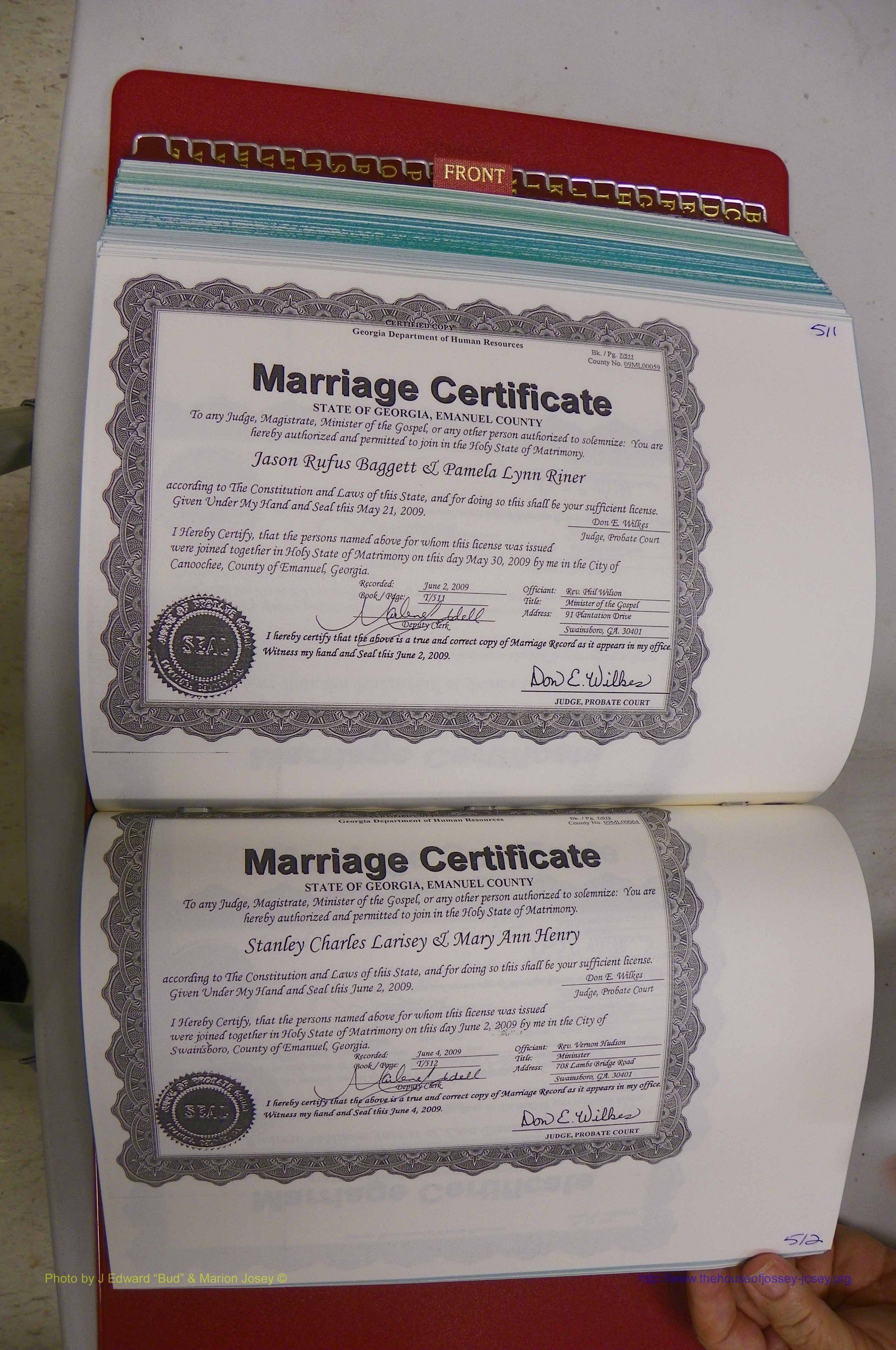 Emanuel Co, GA, Marriages Book T, 2006 - 2009, P 511-512.JPG