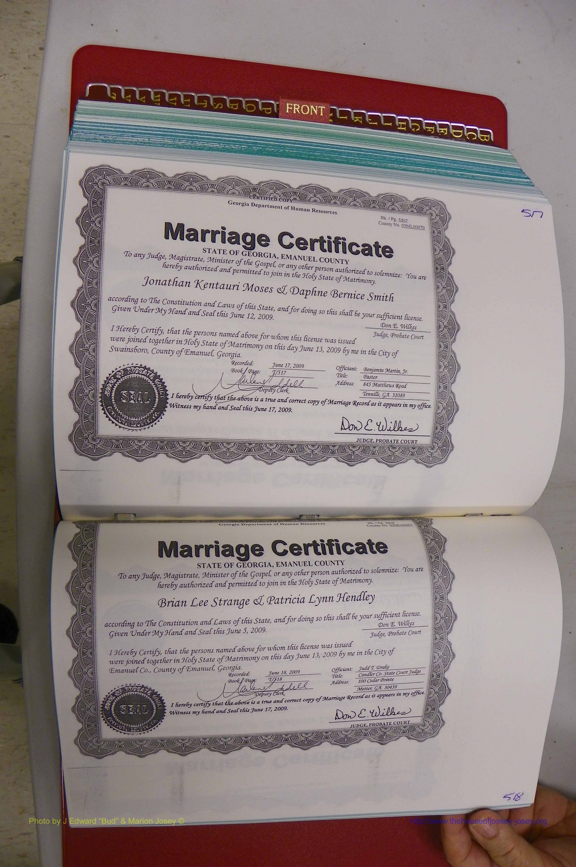 Emanuel Co, GA, Marriages Book T, 2006 - 2009, P 517-518.JPG