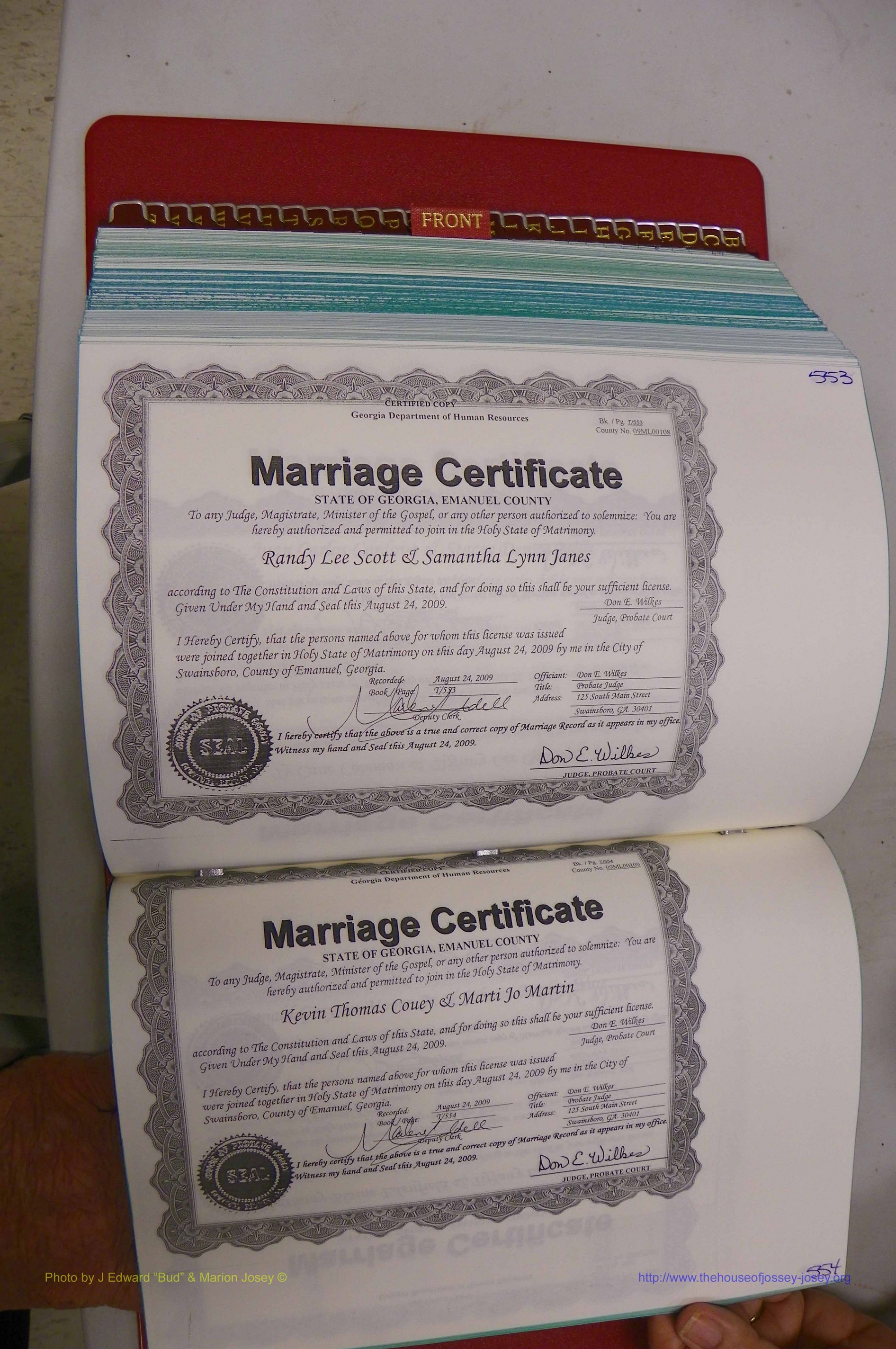 Emanuel Co, GA, Marriages Book T, 2006 - 2009, P 553-554.JPG