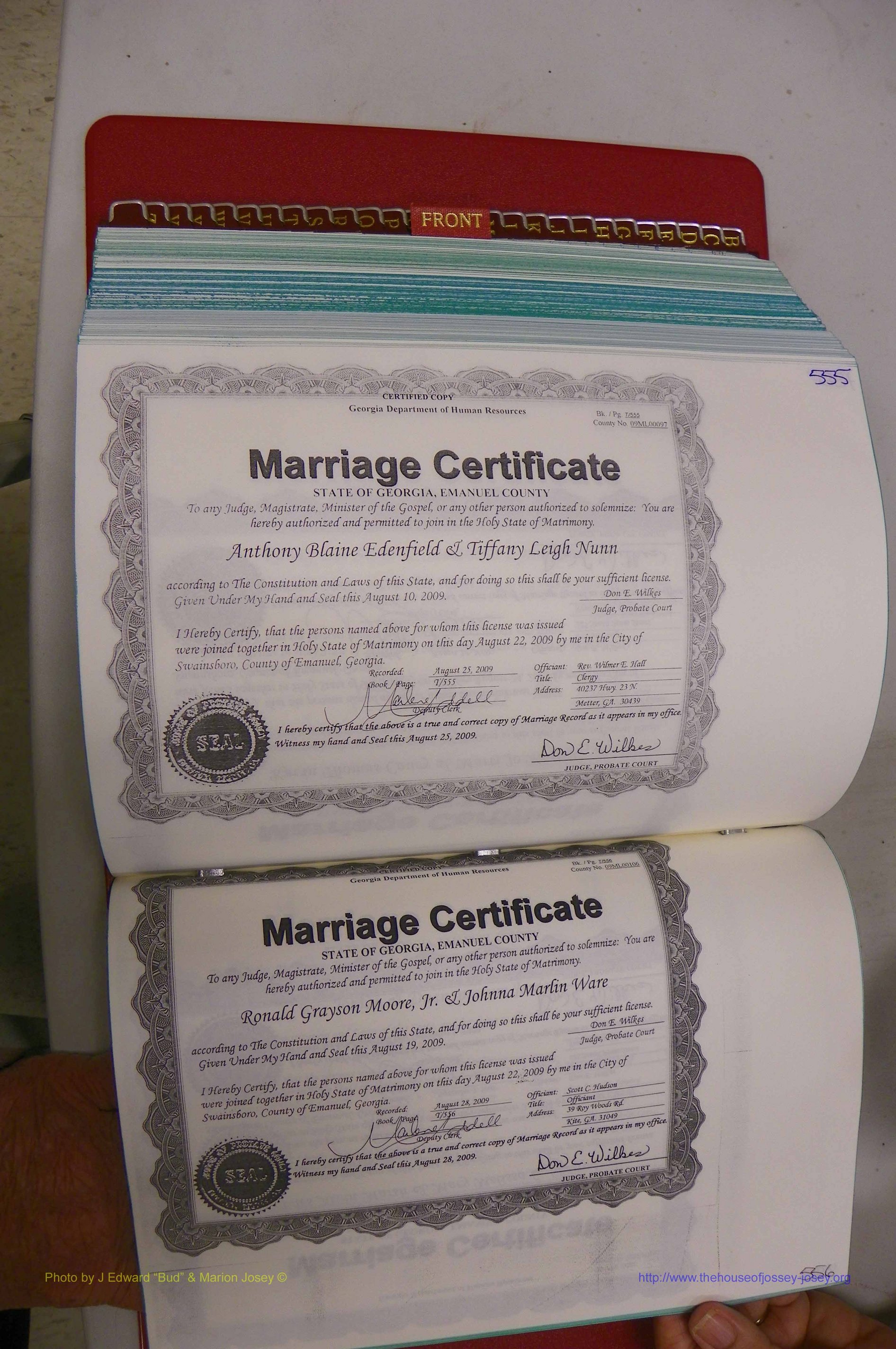 Emanuel Co, GA, Marriages Book T, 2006 - 2009, P 555-556.JPG