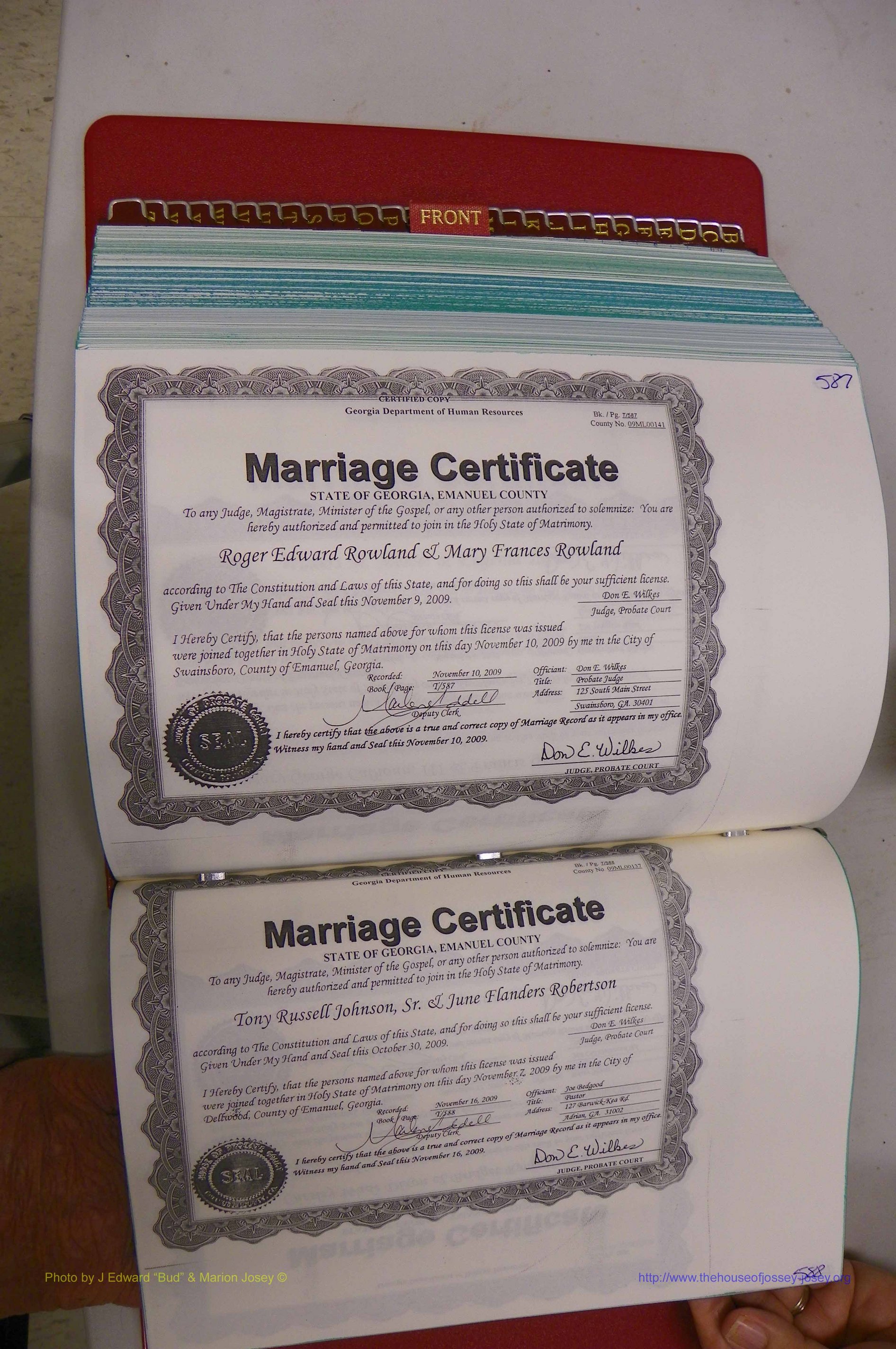 Emanuel Co, GA, Marriages Book T, 2006 - 2009, P 587-588.JPG