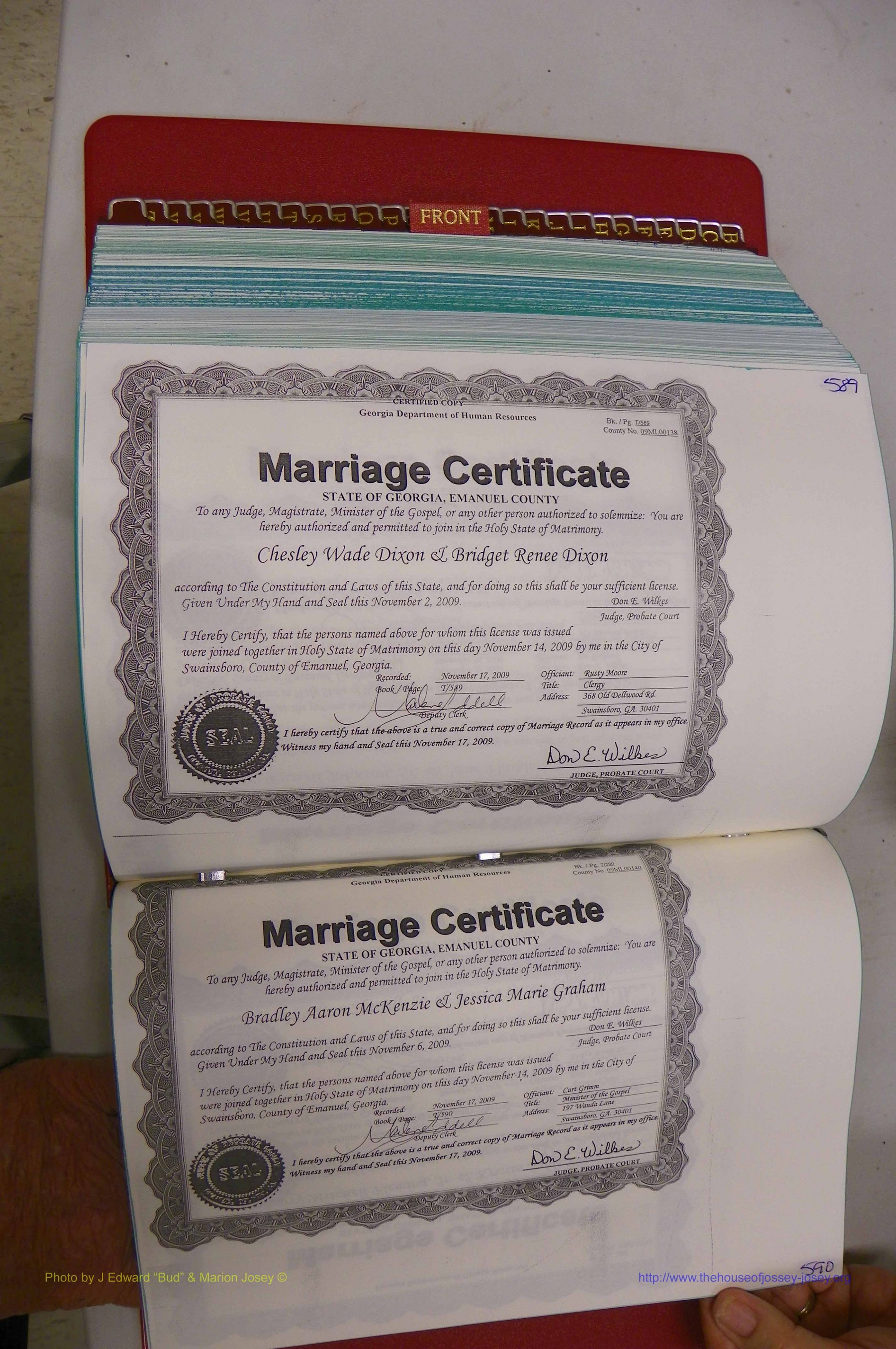 Emanuel Co, GA, Marriages Book T, 2006 - 2009, P 589-590.JPG