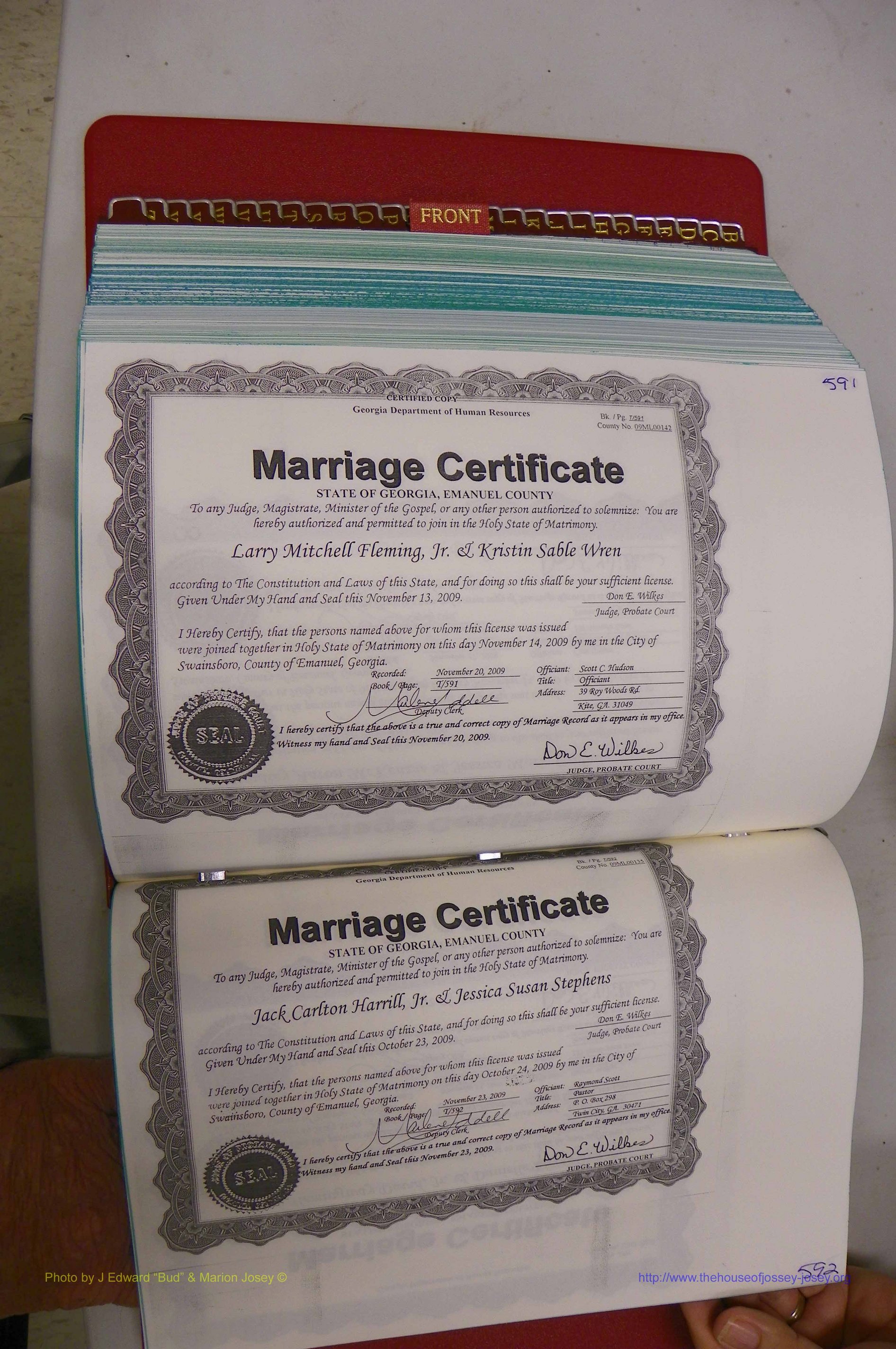 Emanuel Co, GA, Marriages Book T, 2006 - 2009, P 591-592.JPG