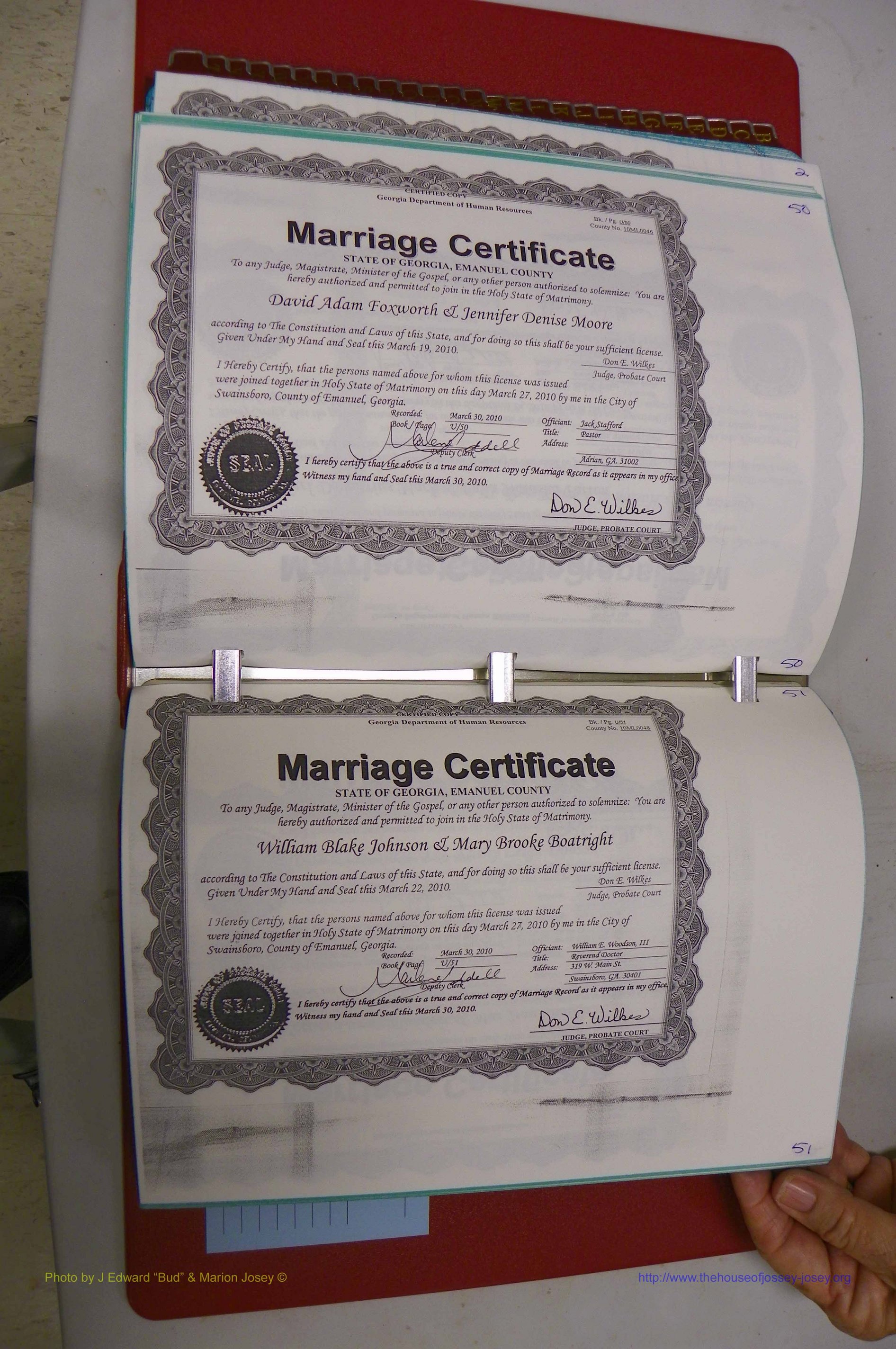 Emanuel Co, GA, Marriages Book U, 2009 - 2010, P 050-051.JPG