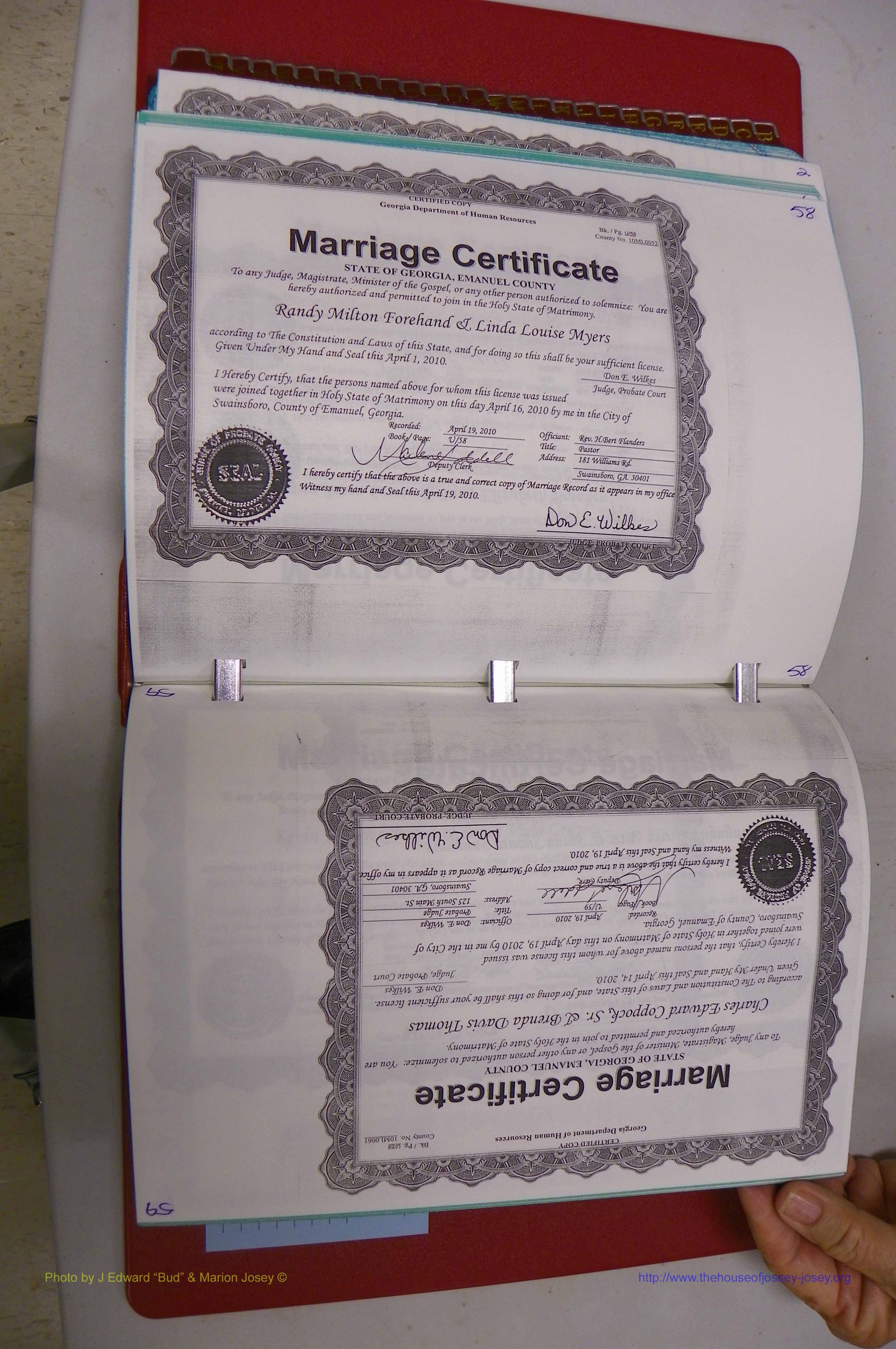 Emanuel Co, GA, Marriages Book U, 2009 - 2010, P 058-059.JPG
