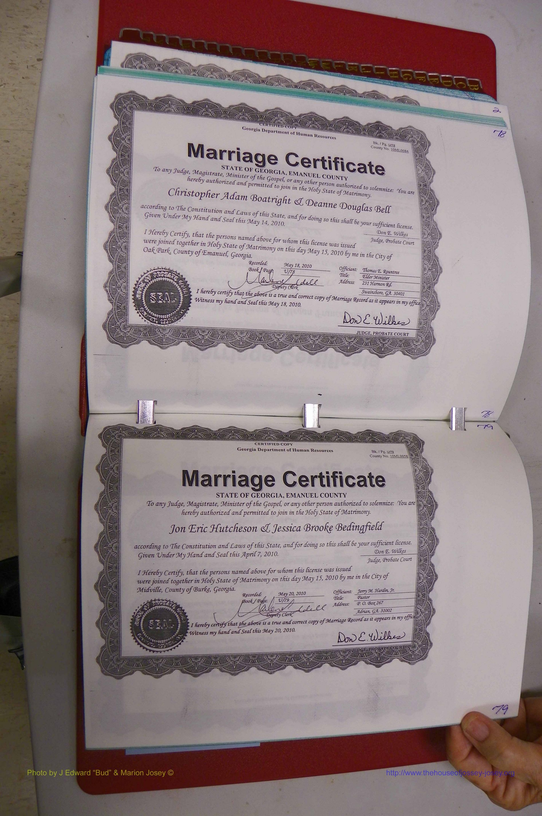 Emanuel Co, GA, Marriages Book U, 2009 - 2010, P 078-079.JPG