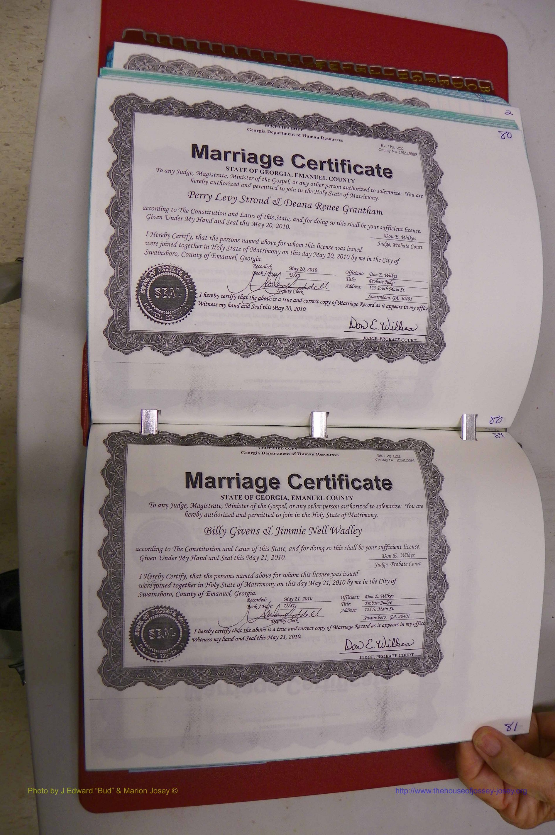 Emanuel Co, GA, Marriages Book U, 2009 - 2010, P 080-081.JPG