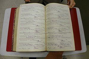 Emanuel Co, Ga, Marriages Book I, 1940 - 1949, White, P 420-421.JPG