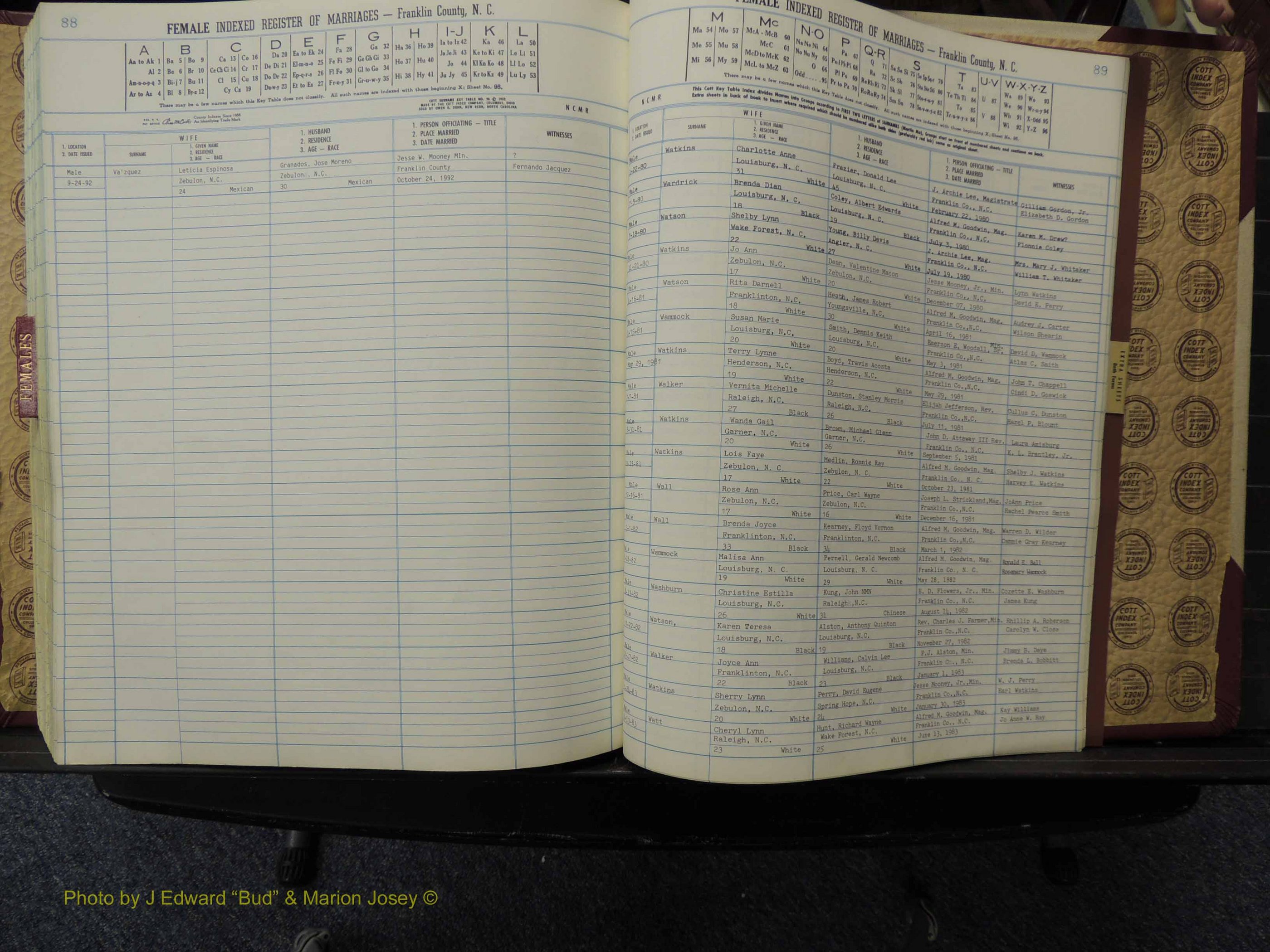 Franklin Co, NC, Marriages, A-Z, 1979-1993 (392).JPG