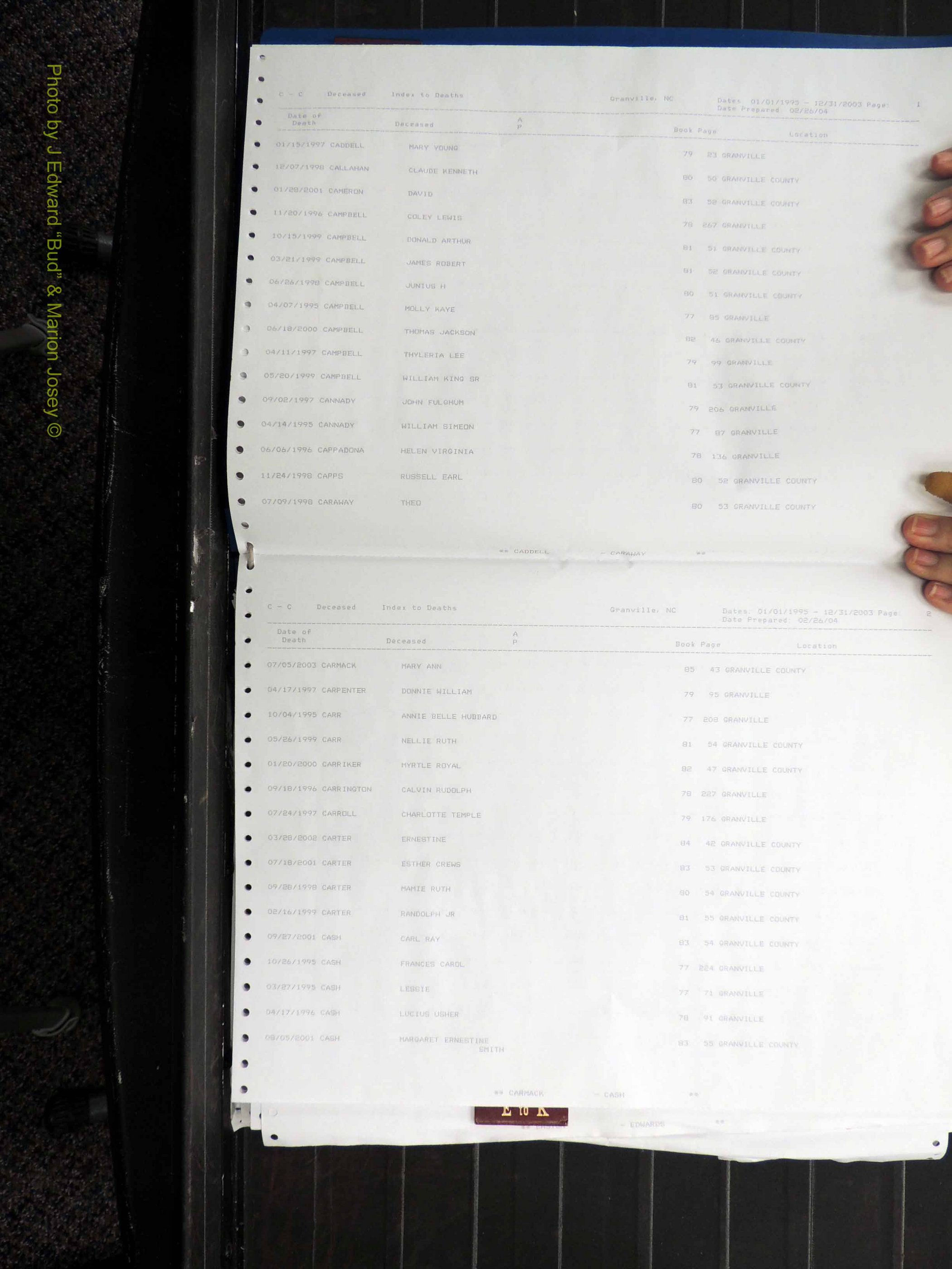 Granville Co, NC, Deaths, 1995-2003 (117).JPG