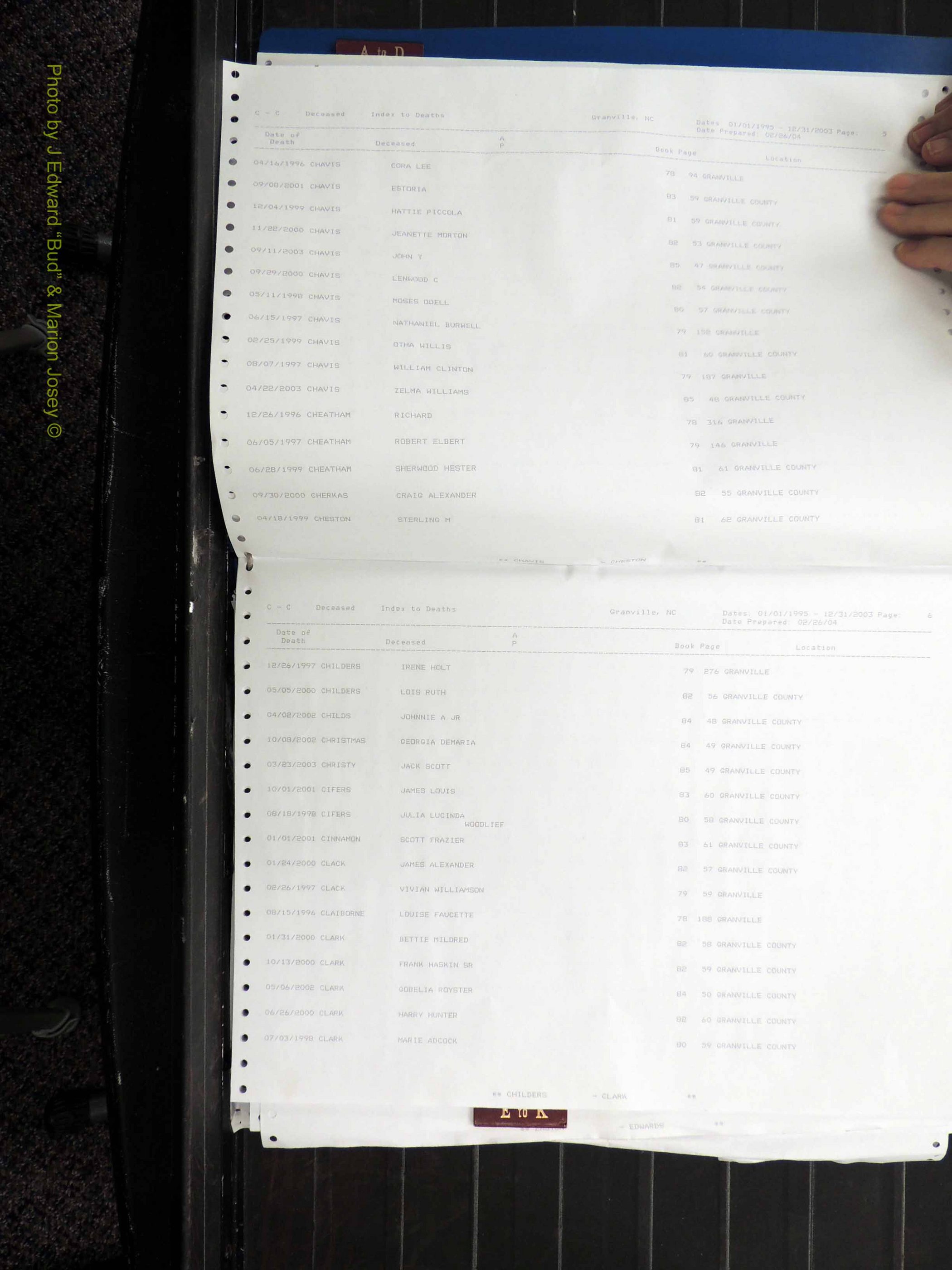 Granville Co, NC, Deaths, 1995-2003 (119).JPG