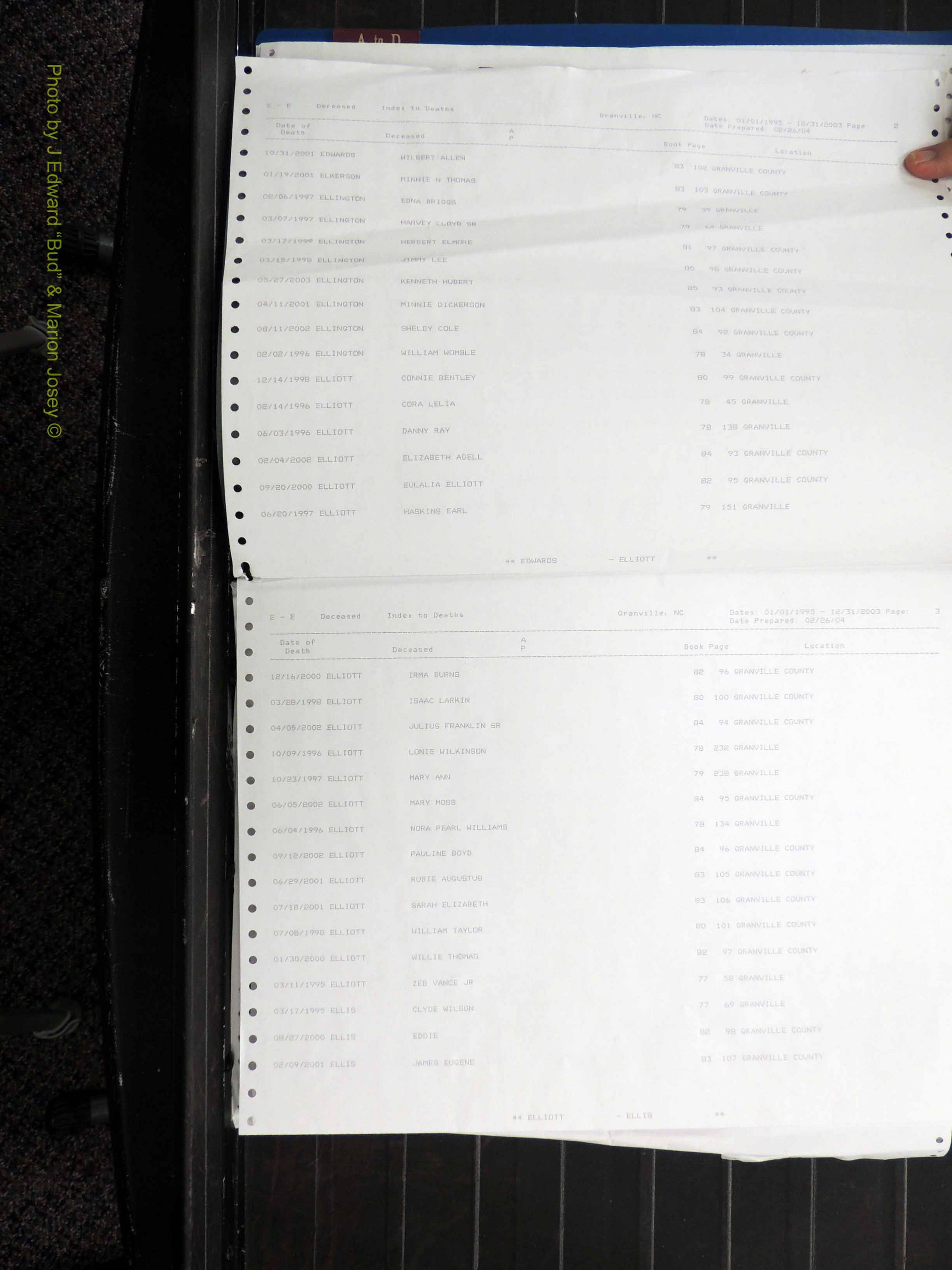 Granville Co, NC, Deaths, 1995-2003 (132).JPG
